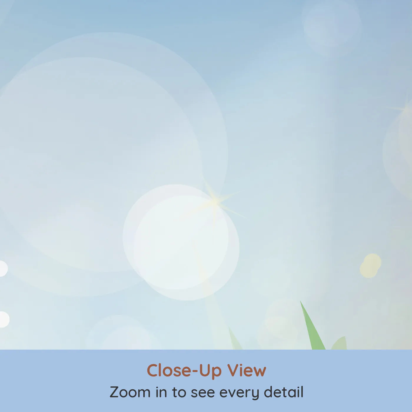 Close-up view of Whimsy Tots' Summer Grass Breeze Wall Mural (Turn Their Room into a Bright and Airy Meadow).Gender-Neutral