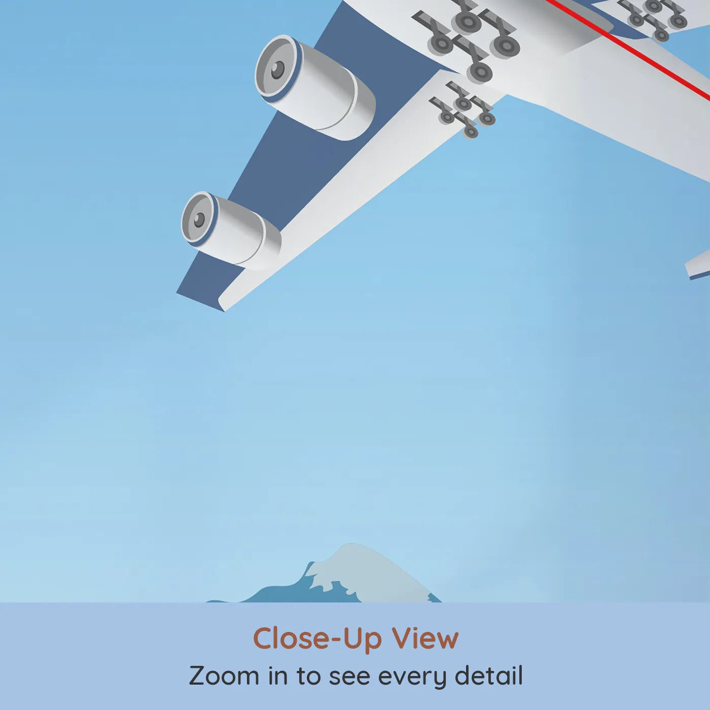 Close-up view of Whimsy Tots' Mountain Flight Wall Mural (Turn Their Room into a High-Altitude Adventure).Gender-Neutral