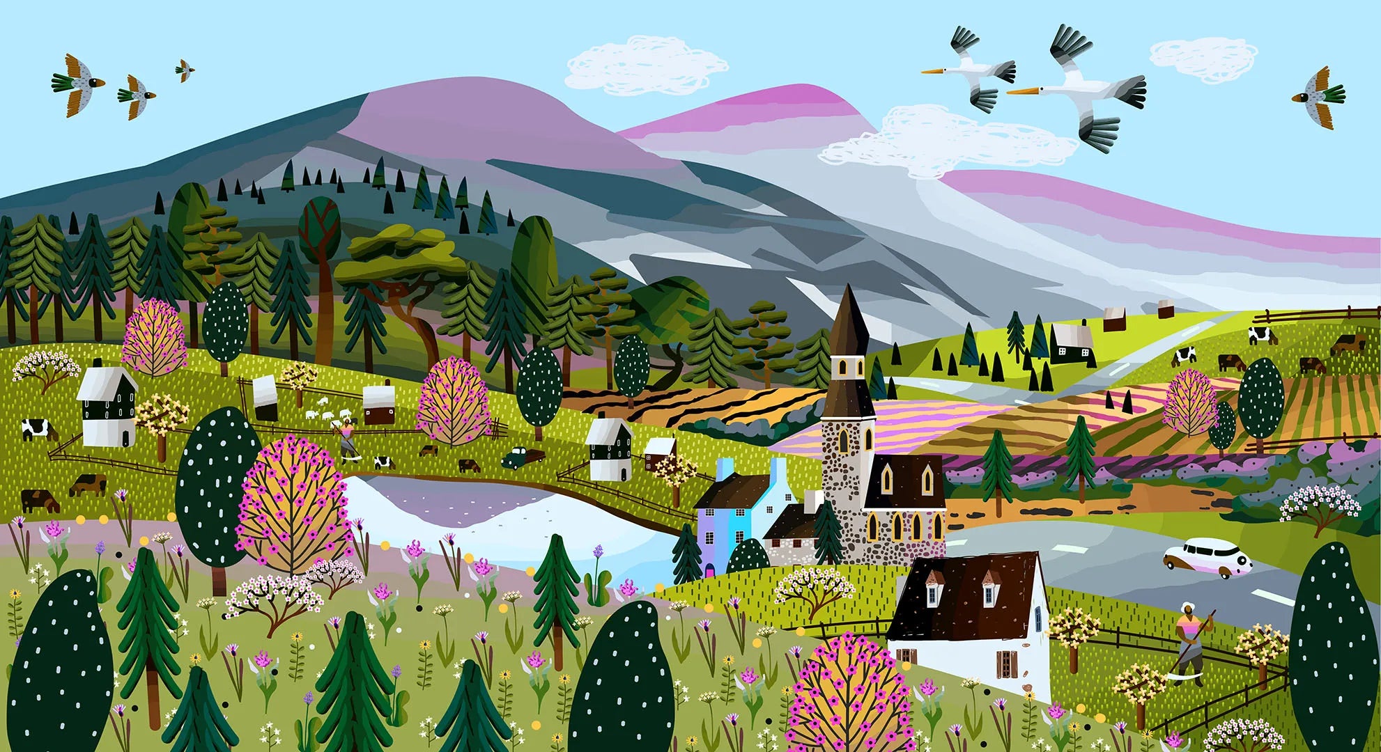 A Bird's-Eye View of a Happy Little World