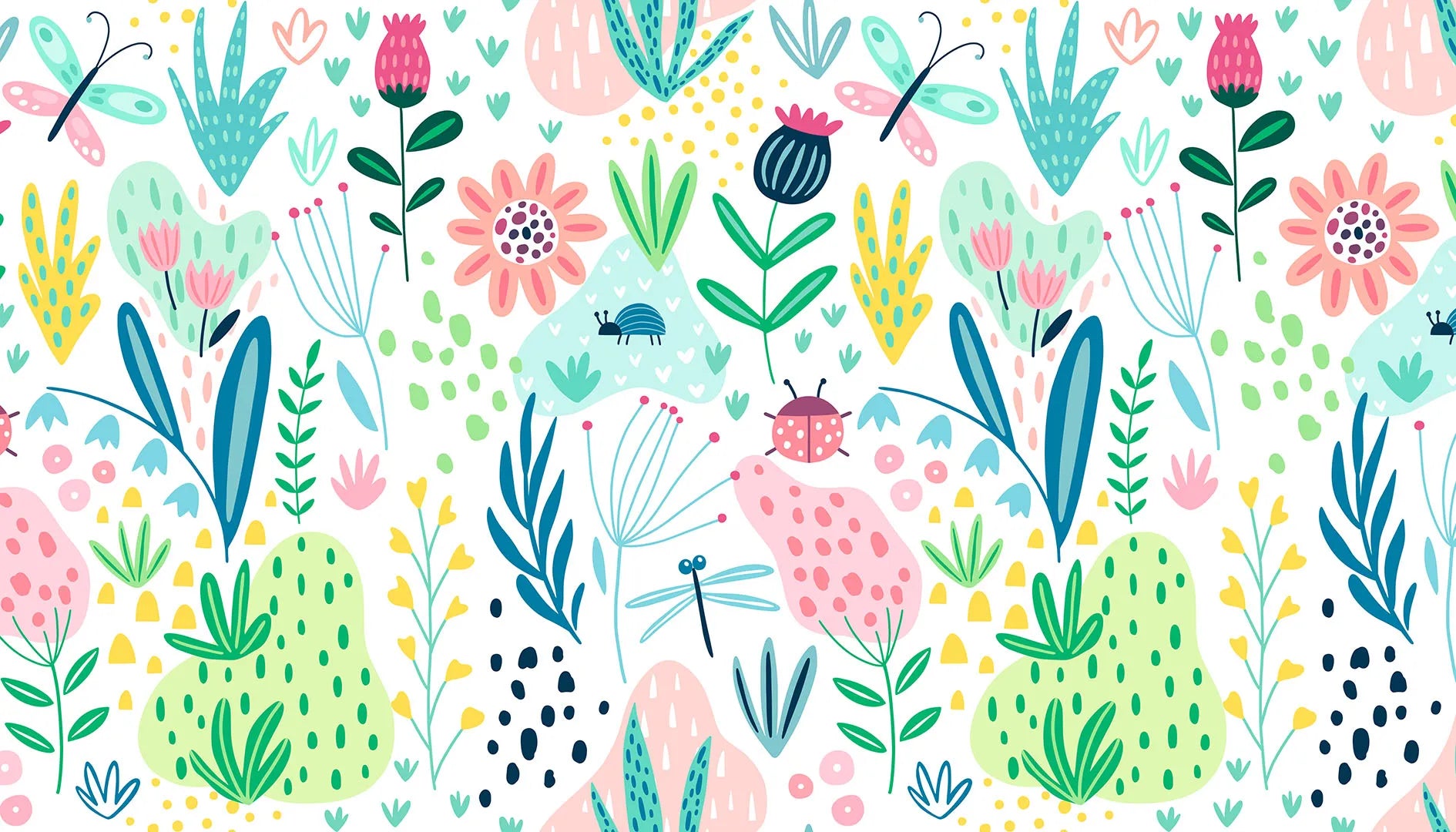 A Happy Little World of Bugs and Blooms
