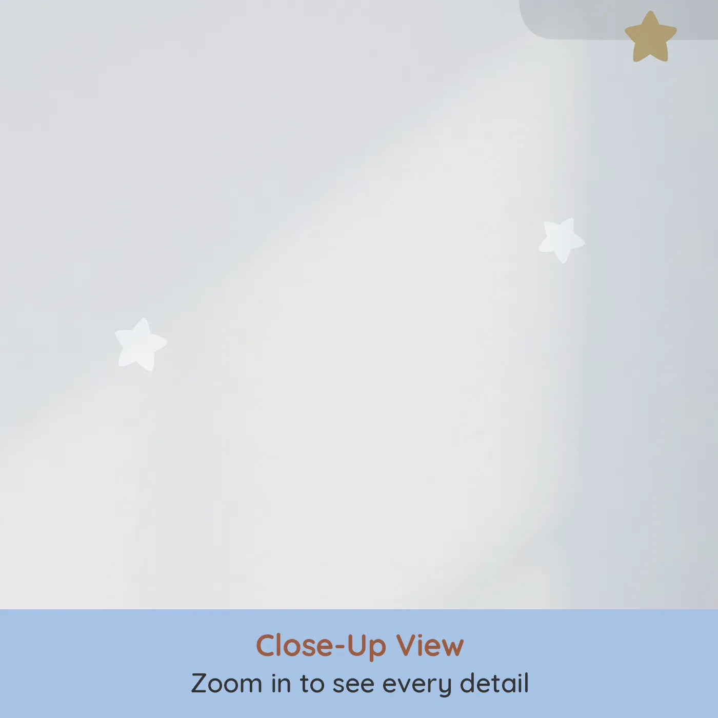 Close-up view of Whimsy Tots' Sleepy Moon Mountain Wall Mural (Turn Their Room into a Sweet and Gentle Dreamland).Gender-Neutral