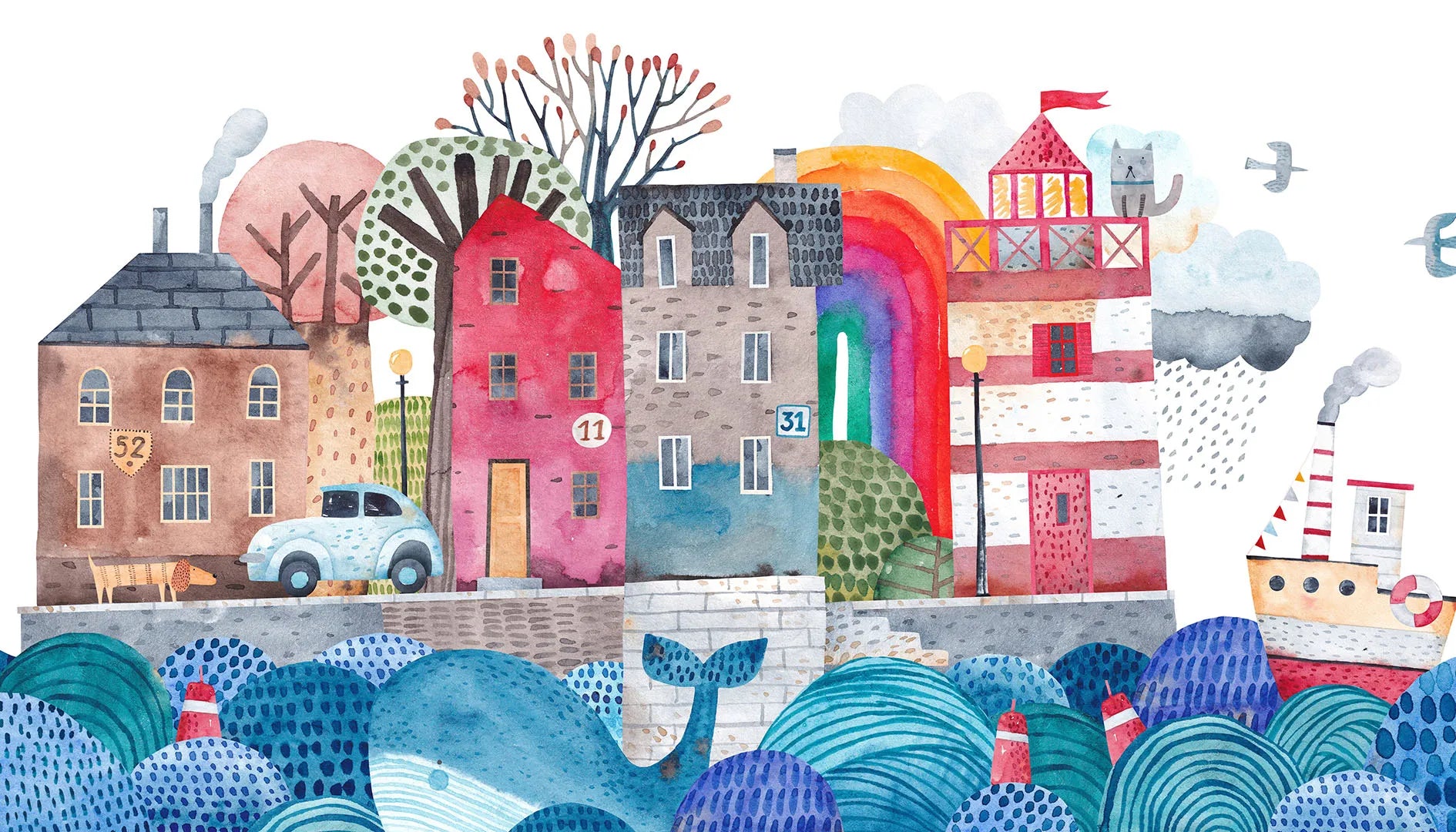 A Cheerful Town Where the Sea Meets the Street
