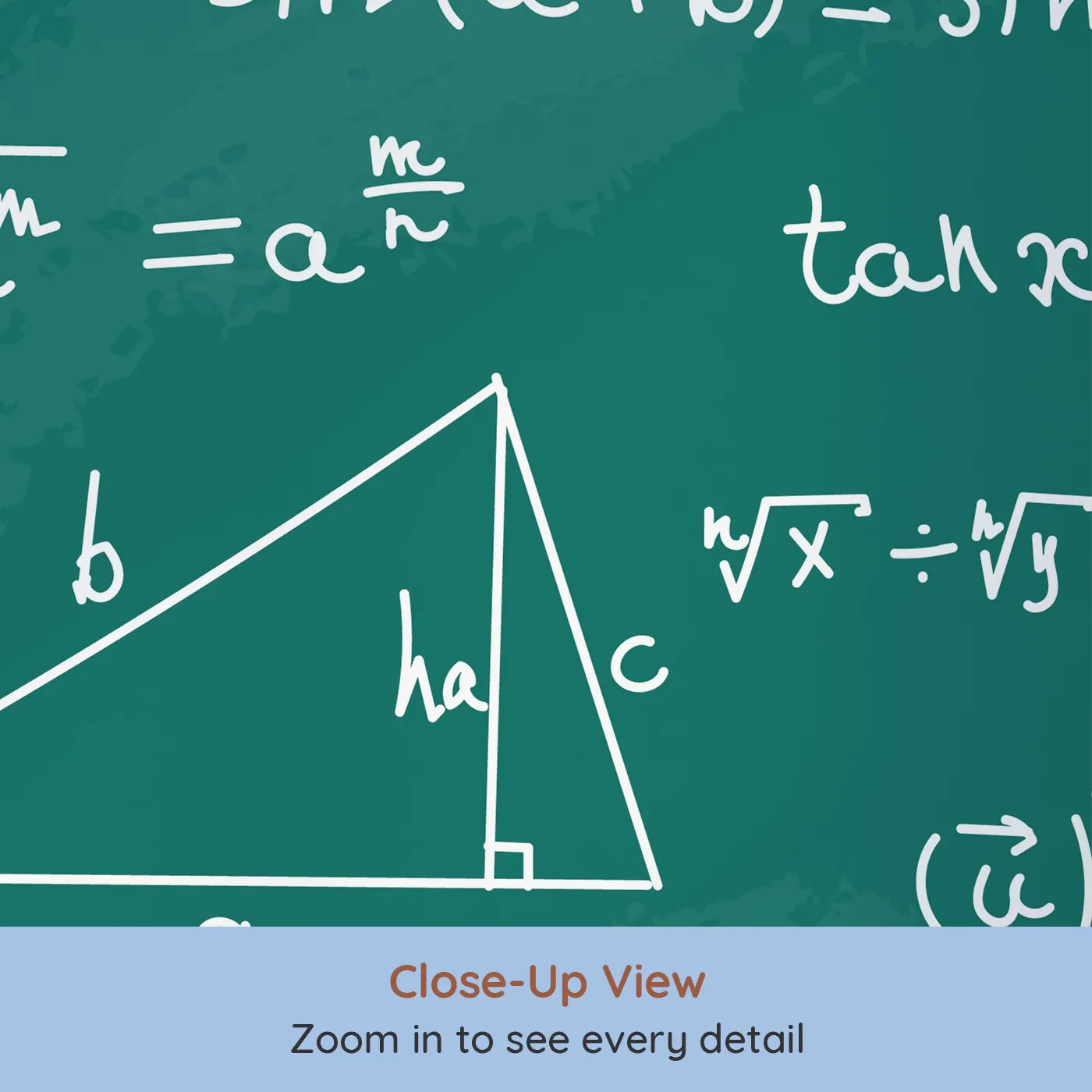 Close-up view of Whimsy Tots' Math Equations Chalkboard Wall Mural (Turn Their Room into a Hub for Big Ideas).Gender-Neutral