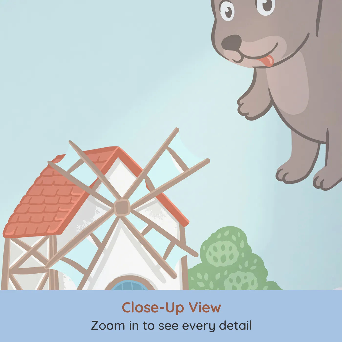 Close-up view of Whimsy Tots' Farm Animal Balloon Party Wall Mural (Turn Their Room into a Floating Farmyard Parade).Gender-Neutral