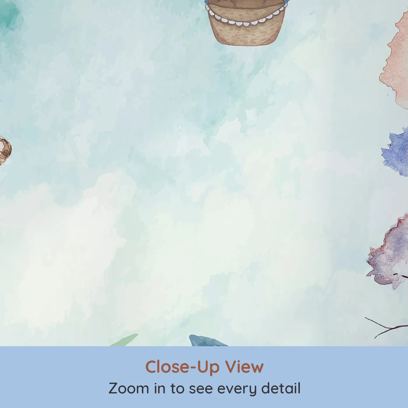 Close-up view of Whimsy Tots' Enchanted Garden Wall Mural (Turn Their Room into a Magical, Moonlit Meadow).Best for Girls