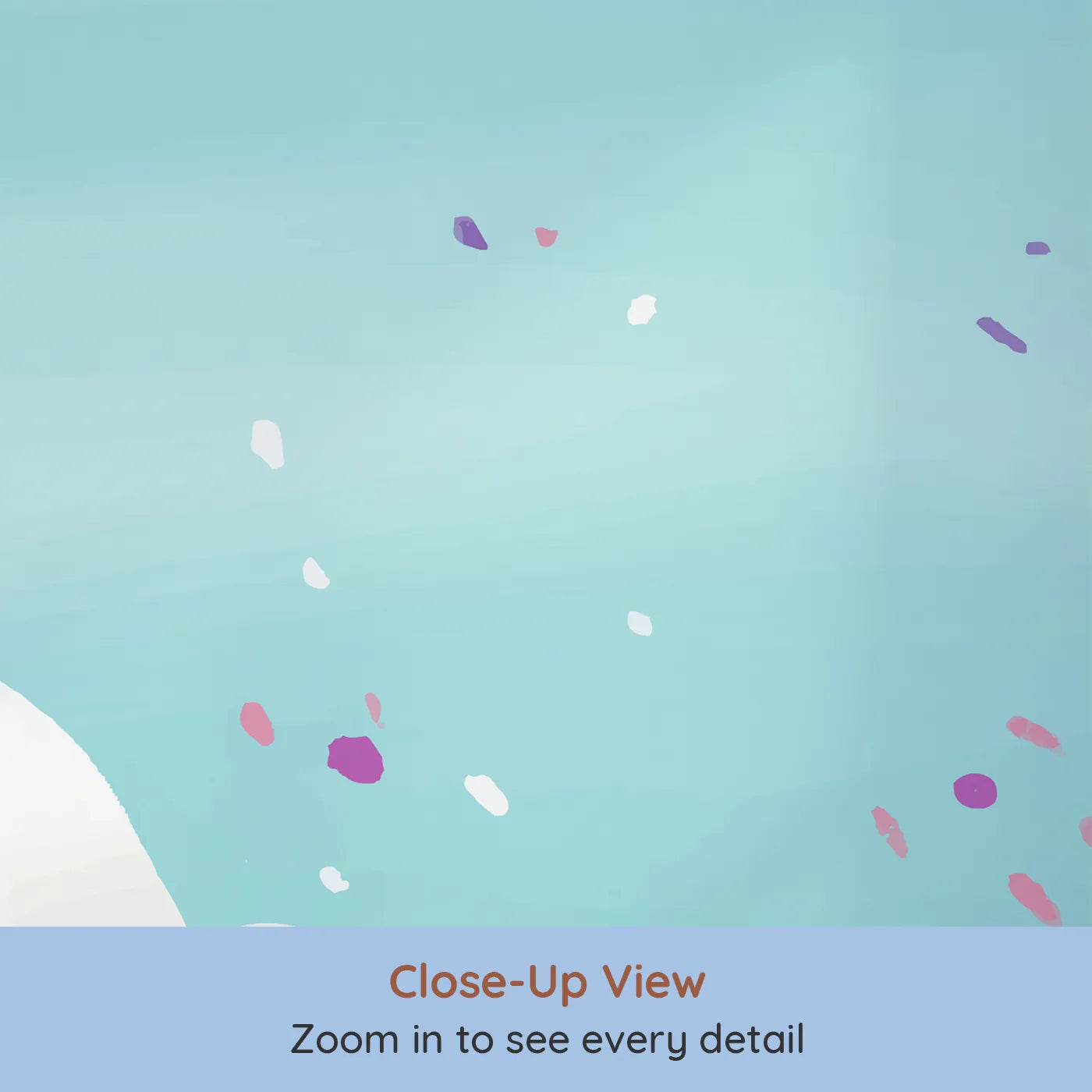 Close-up view of Whimsy Tots' Spring Blossom Breeze Wall Mural (Turn Their Room into a Perfect, Breezy Spring Day).Gender-Neutral