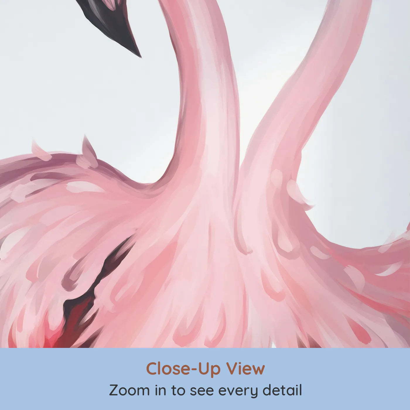 Close-up view of Whimsy Tots' Flamingo Love Nest Wall Mural (Turn Their Room into a Romantic Jungle Hideaway).Best for Girls