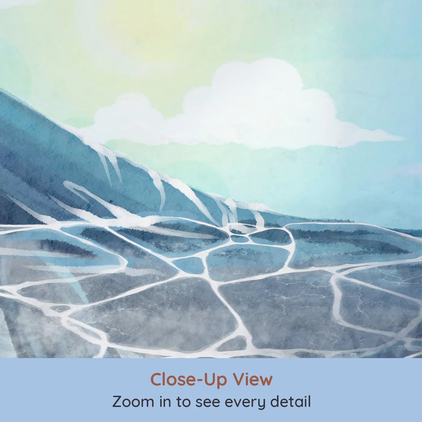 Close-up view of Whimsy Tots' Watercolor Whales in the Sun Wall Mural (Turn Their Room into a Sun-Drenched Ocean Scene).Gender-Neutral