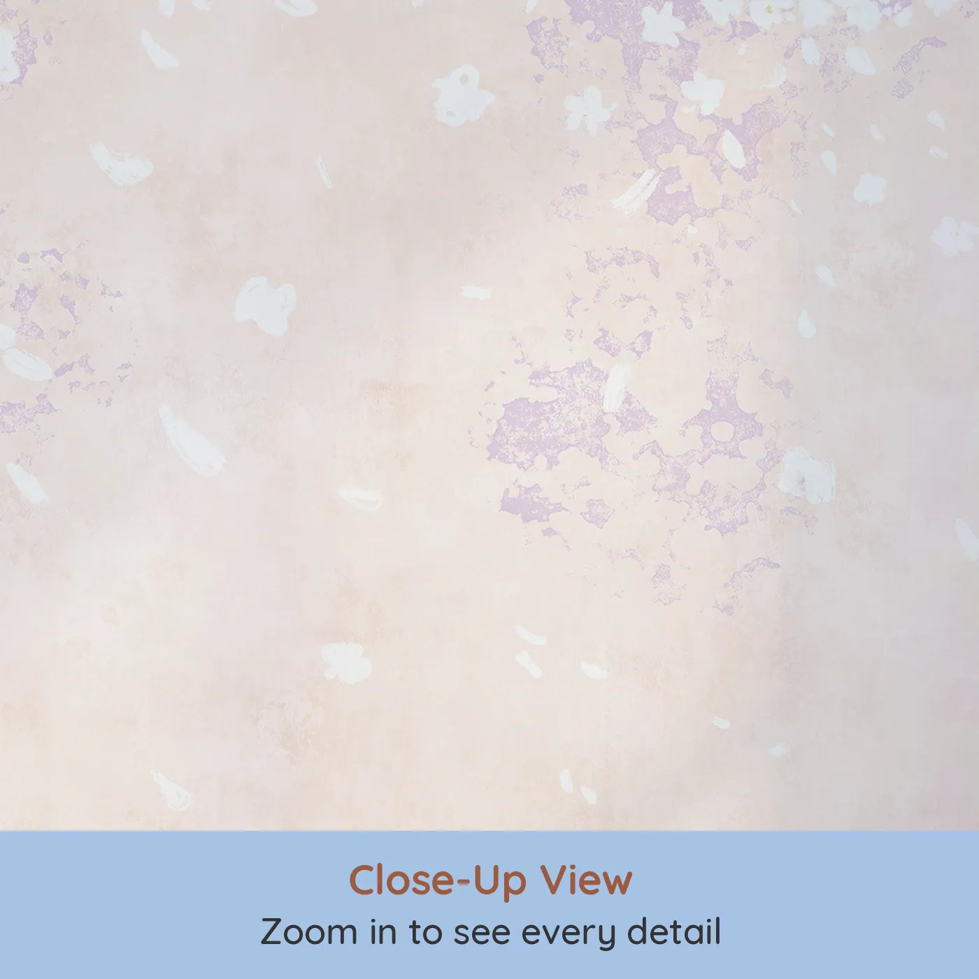 Close-up view of Whimsy Tots' Purple Blossom Dream Wall Mural (Turn Their Room into a Cloud of Purple Petals).Best for Girls