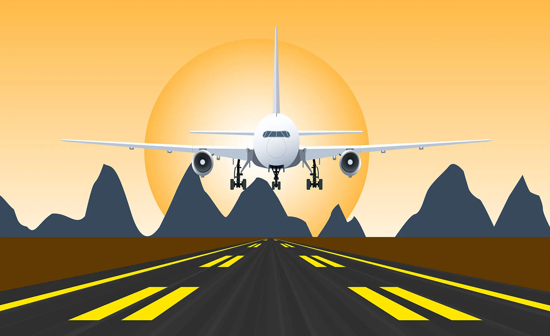 Coming in for a Landing as the Sun Goes Down