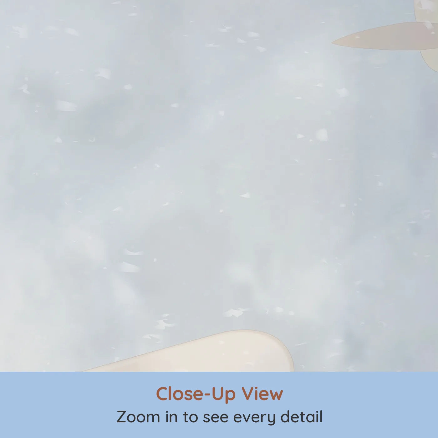 Close-up view of Whimsy Tots' Moonlit Flight Wall Mural (Turn Their Room into a Magical, Snowy Night Adventure).Gender-Neutral