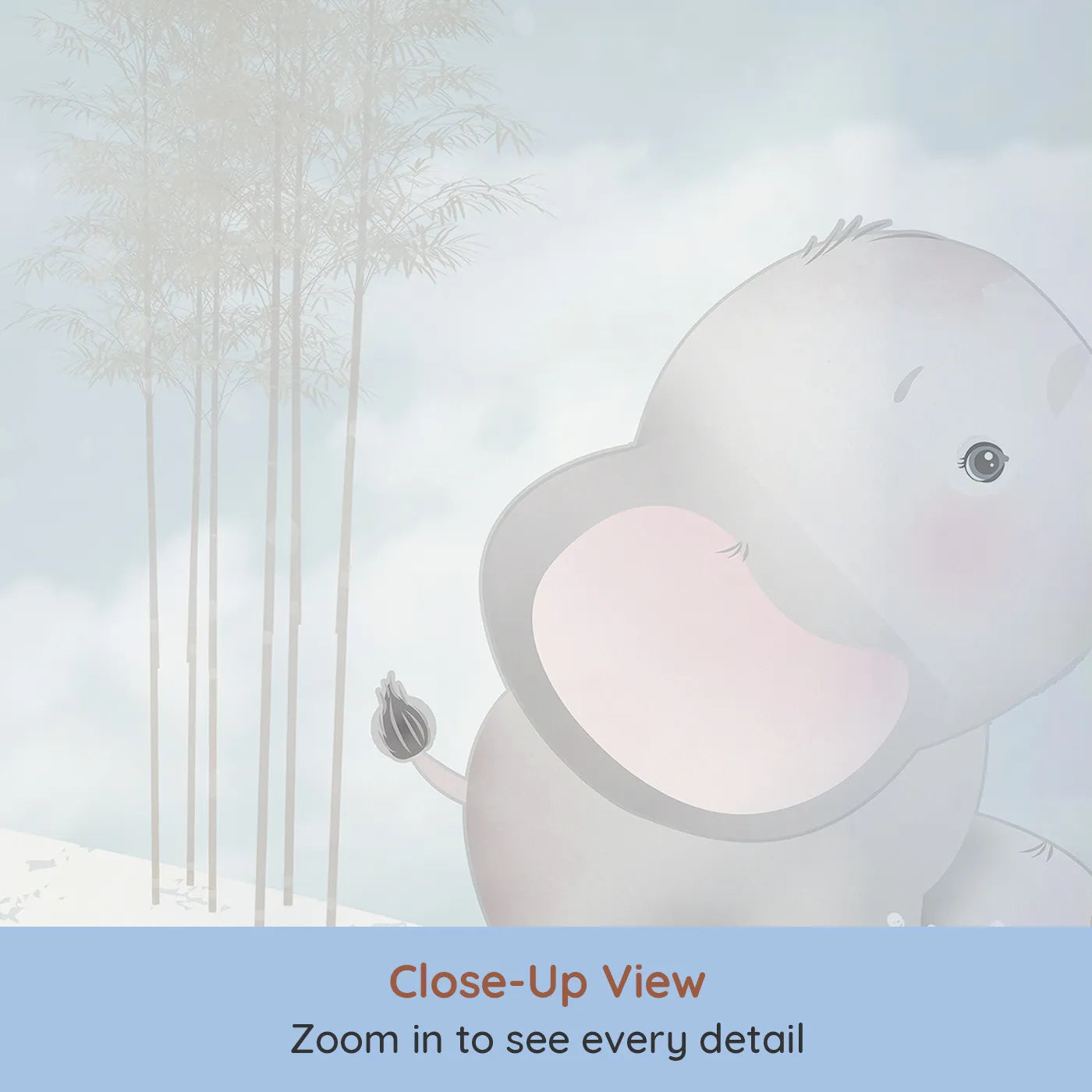 Close-up view of Whimsy Tots' Safari Flying Club Wall Mural (Turn Their Room into a High-Flying Celebration).Gender-Neutral