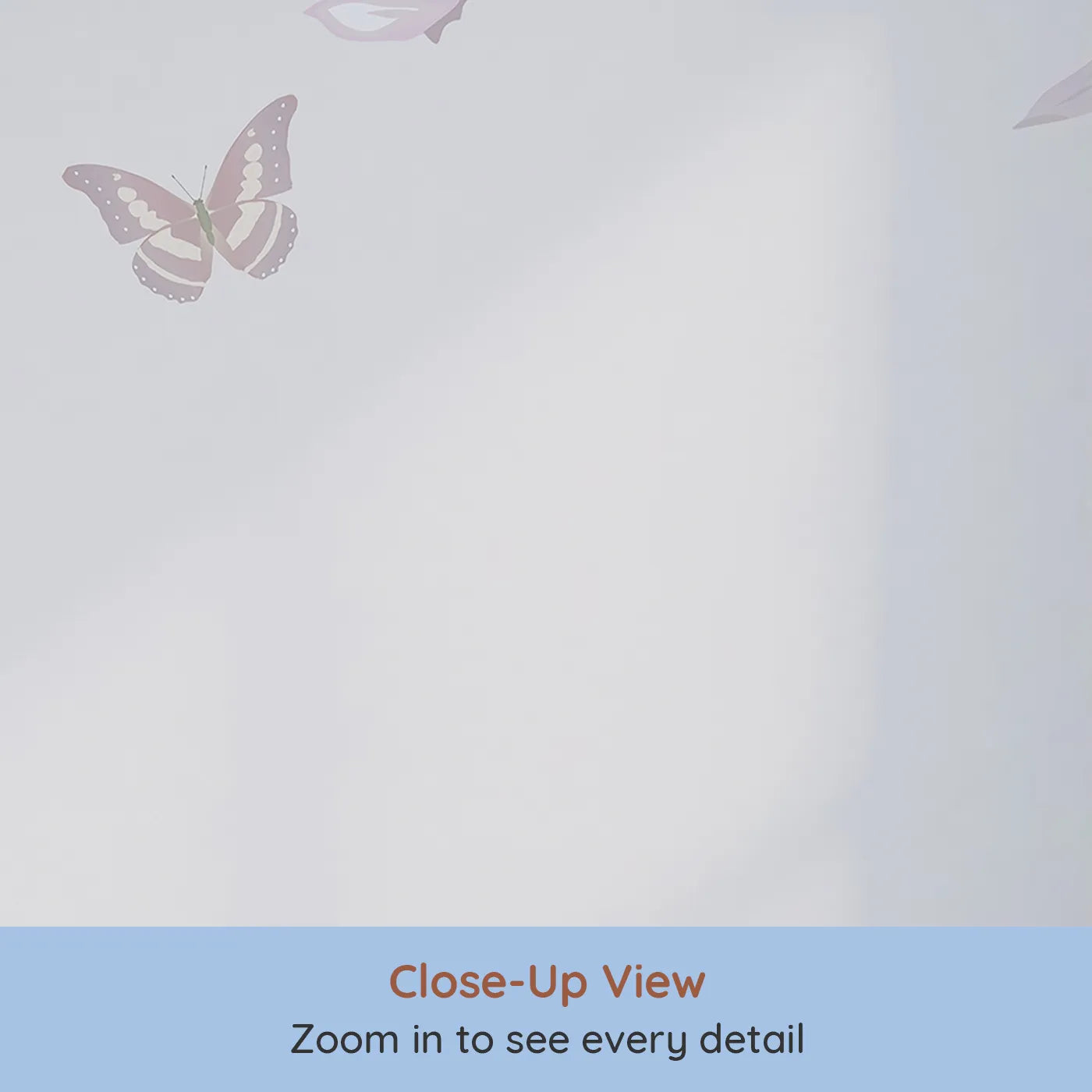 Close-up view of Whimsy Tots' Pastel Floral Canopy Wall Mural (Turn Their Room into a Dreamy, Romantic Flower Garden).Best for Girls