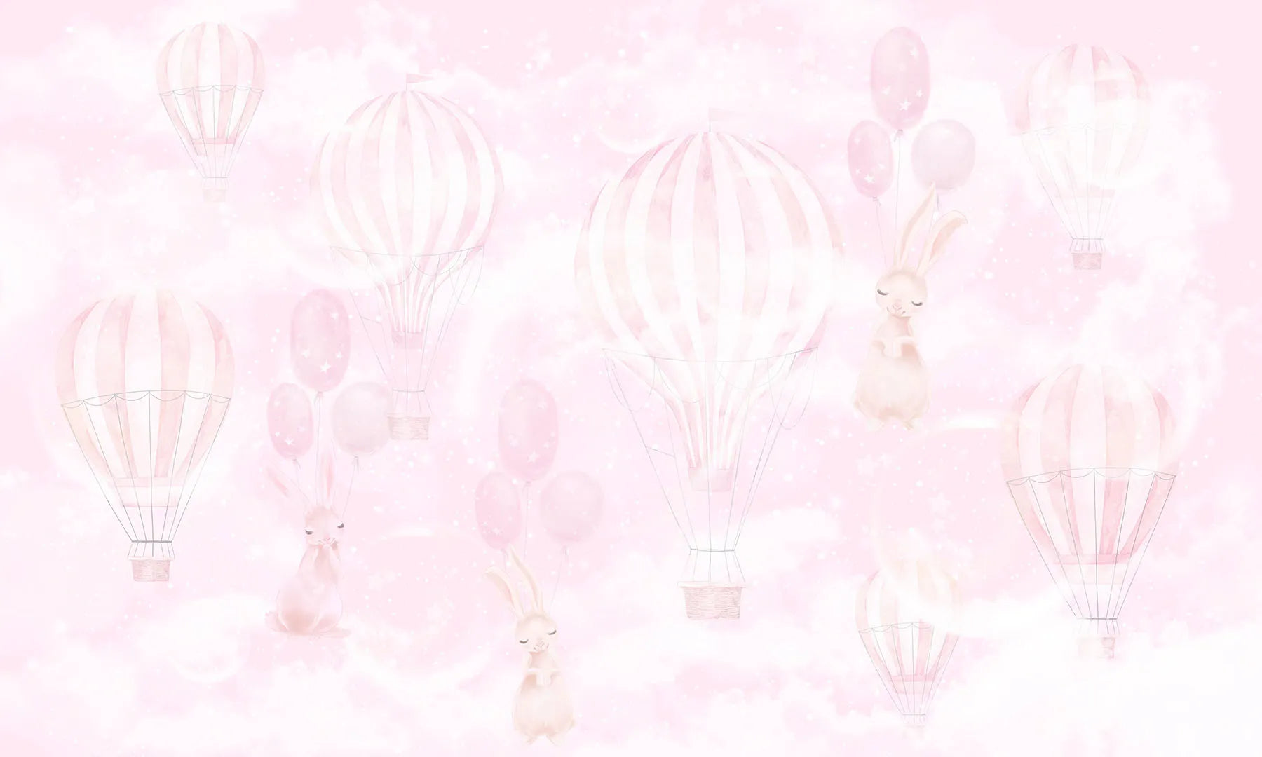 Where Sweet Bunnies and Balloons Fill a Sparkly Sky