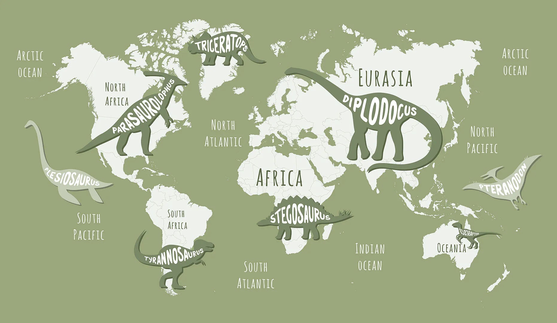 A Bold and Educational Map for a Dinosaur Expert