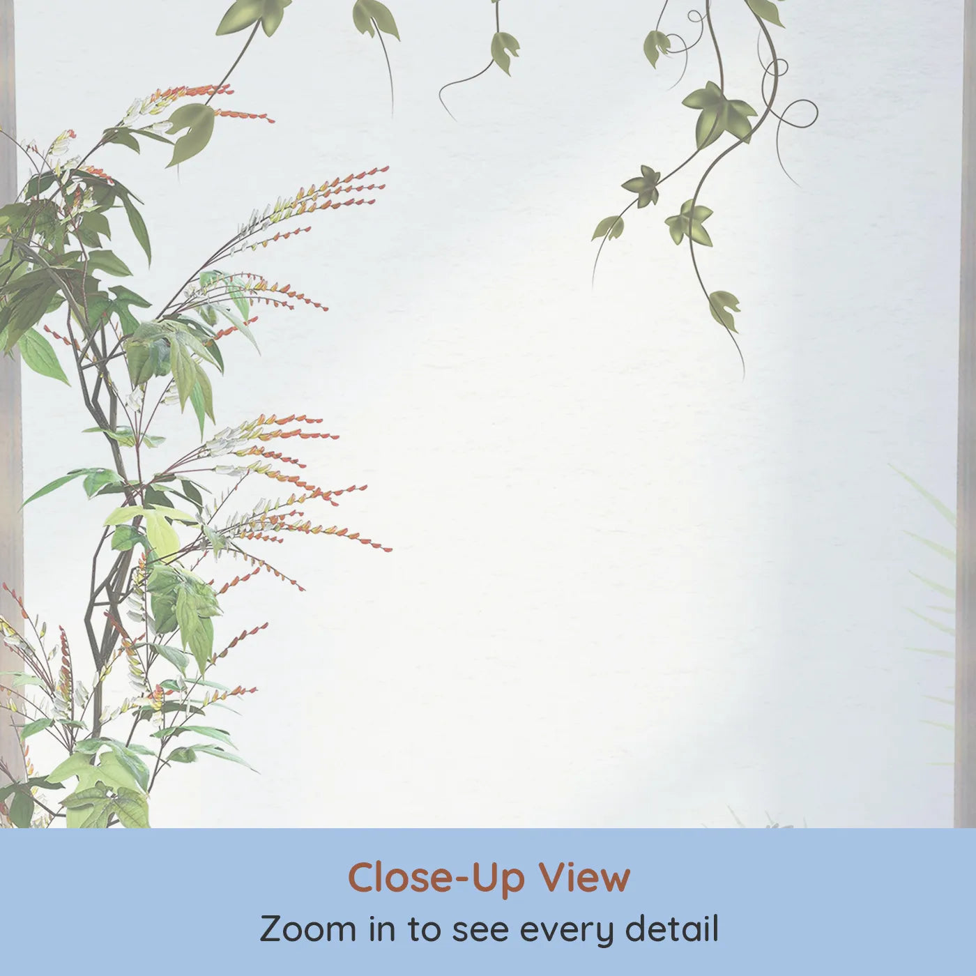 Close-up view of Whimsy Tots' Safari Garden Party Wall Mural (Turn Their Room into the Most Elegant Jungle Gathering).Gender-Neutral