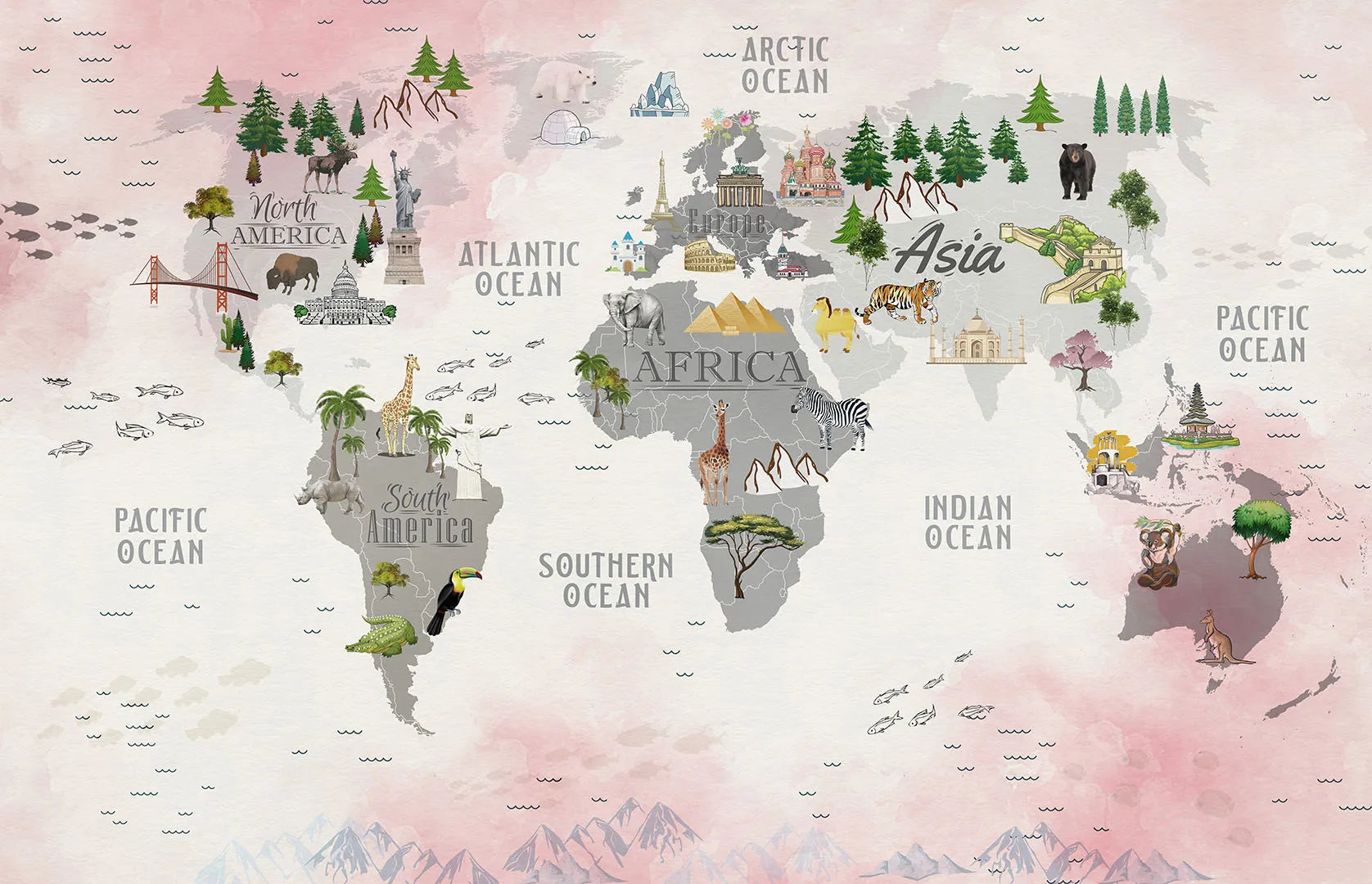 A Playful Planet of Famous Places and Animal Faces