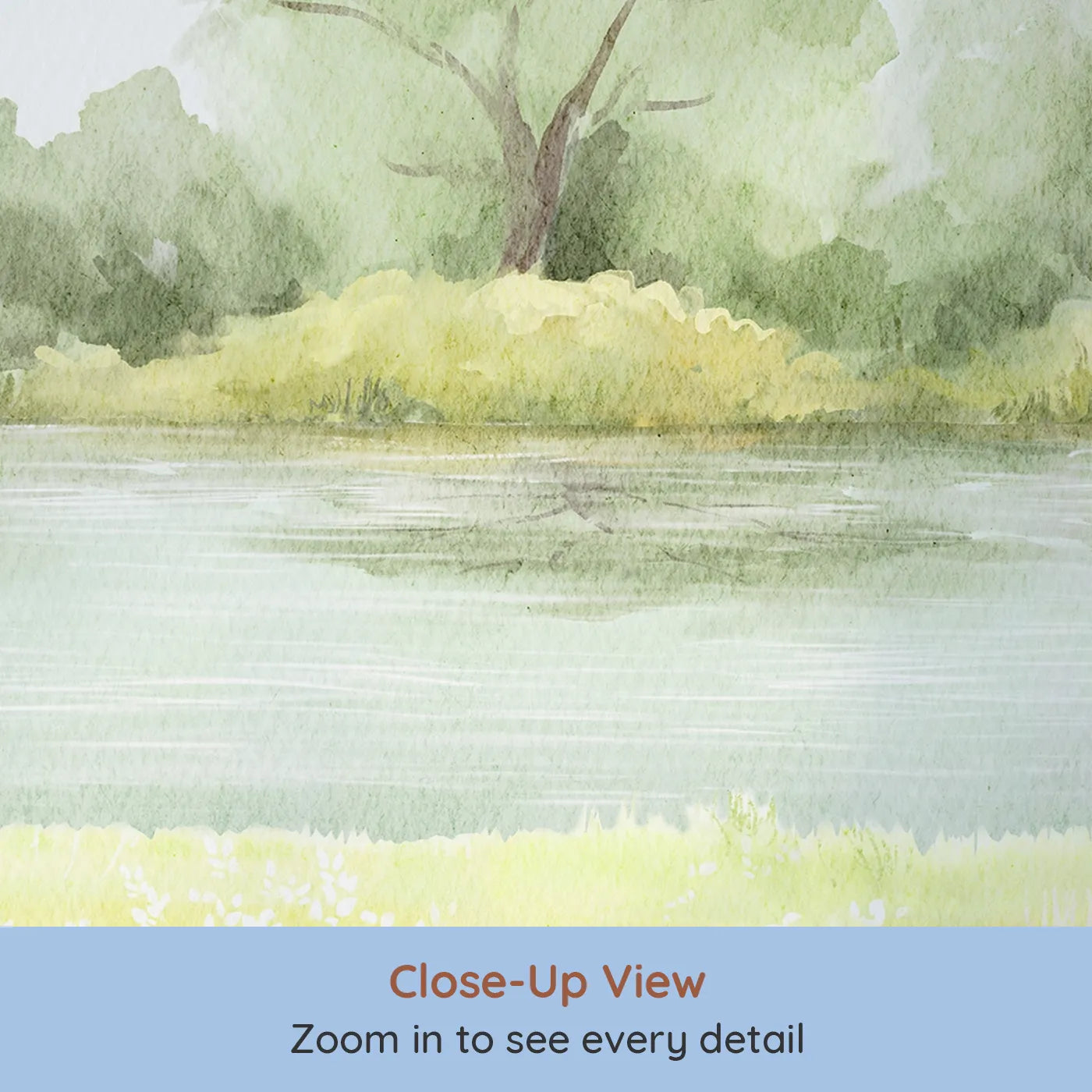 Close-up view of Whimsy Tots' Summer Meadow Wall Mural (Turn Their Room into a Peaceful, Painted Landscape).Gender-Neutral