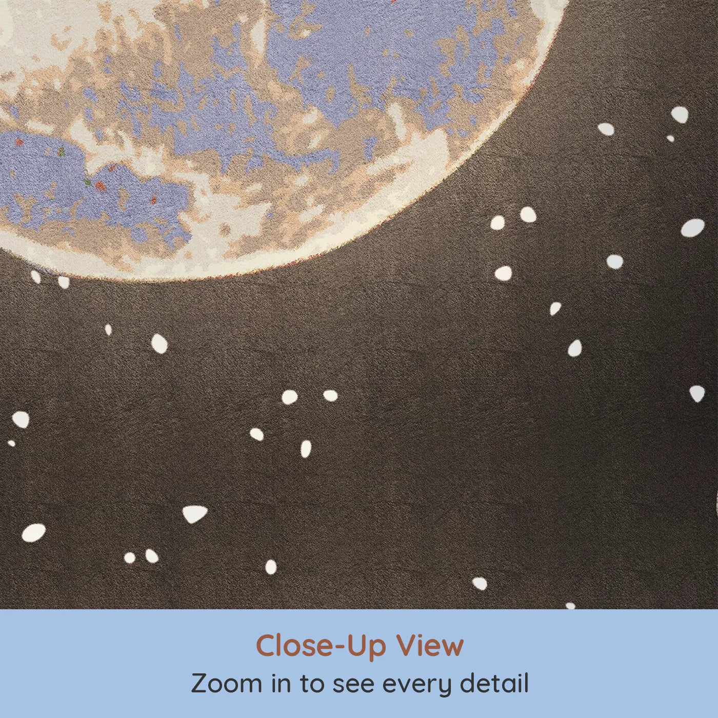 Close-up view of Whimsy Tots' First Steps on the Moon Wall Mural (Turn Their Room into an Epic, Historic Adventure).Gender-Neutral