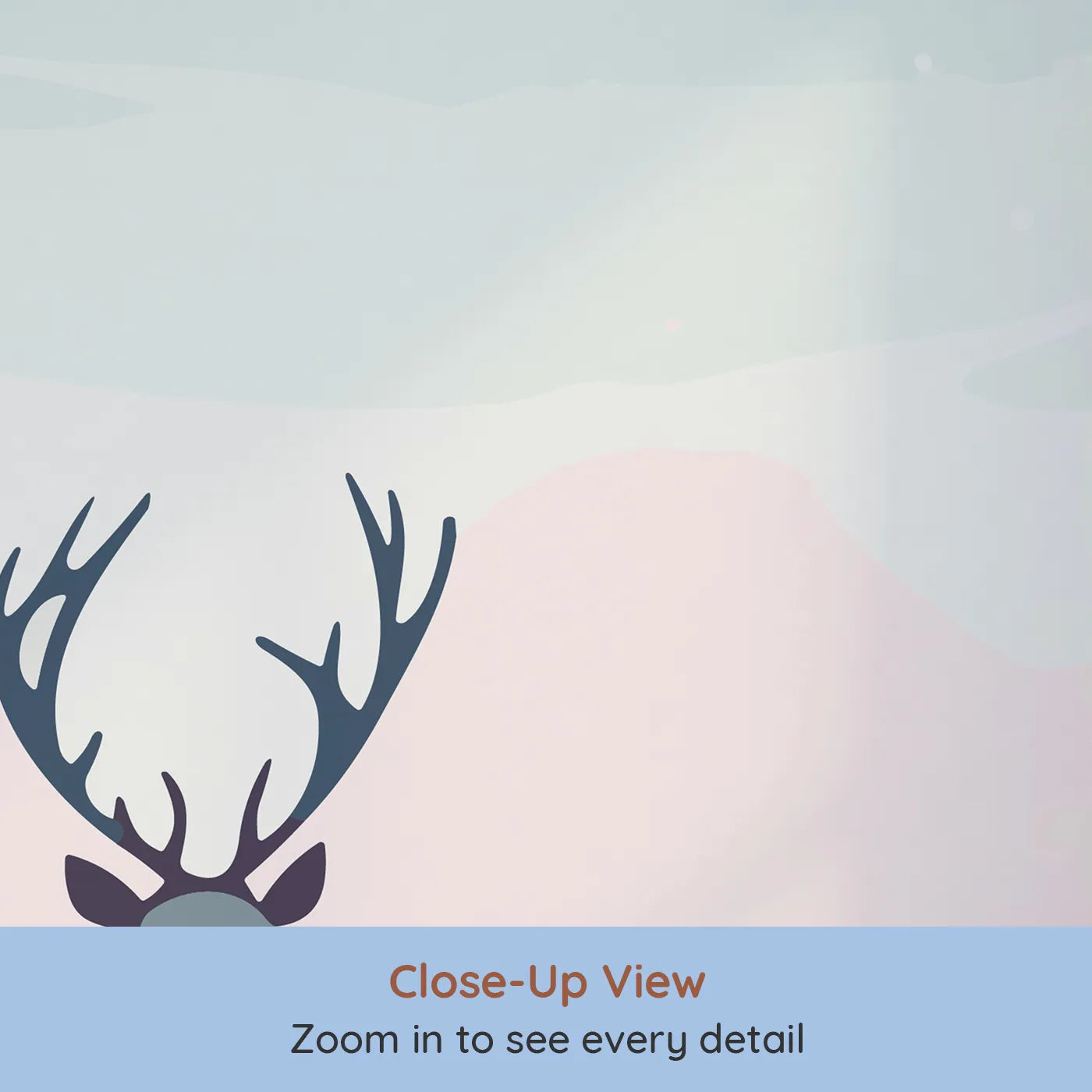 Close-up view of Whimsy Tots' Pink Winter Forest Wall Mural (Turn Their Room into a Magical, Rose-Colored Wonderland).Gender-Neutral