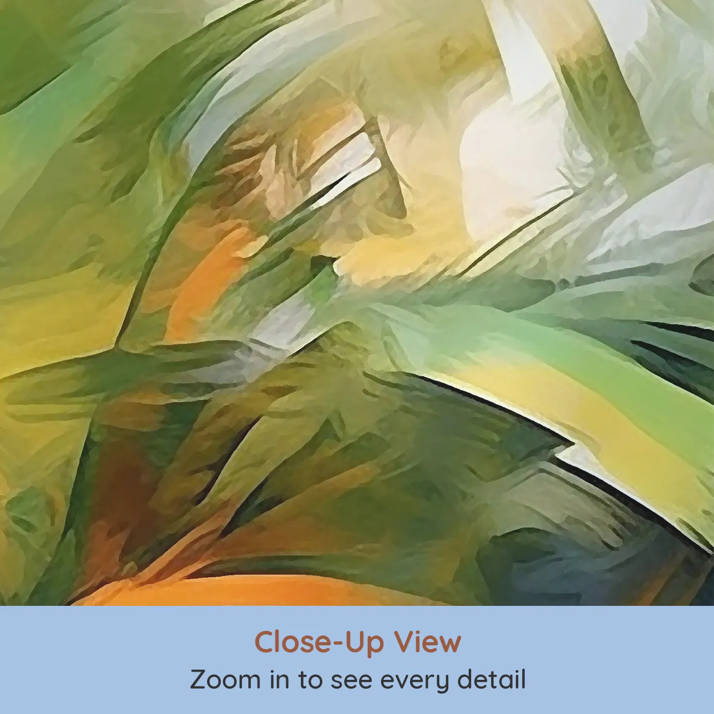 Close-up view of Whimsy Tots' Abstract Palm Painting Wall Mural (Turn Their Room into a Vibrant, Tropical Work of Art).Gender-Neutral