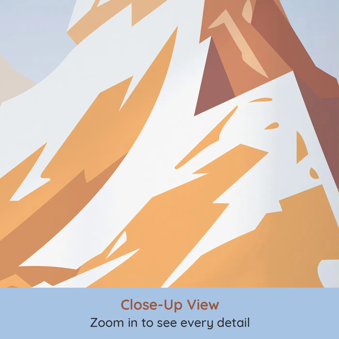 Close-up view of Whimsy Tots' Autumn Mountain Peak Wall Mural (Turn Their Room into a Grand and Colorful Vista).Gender-Neutral