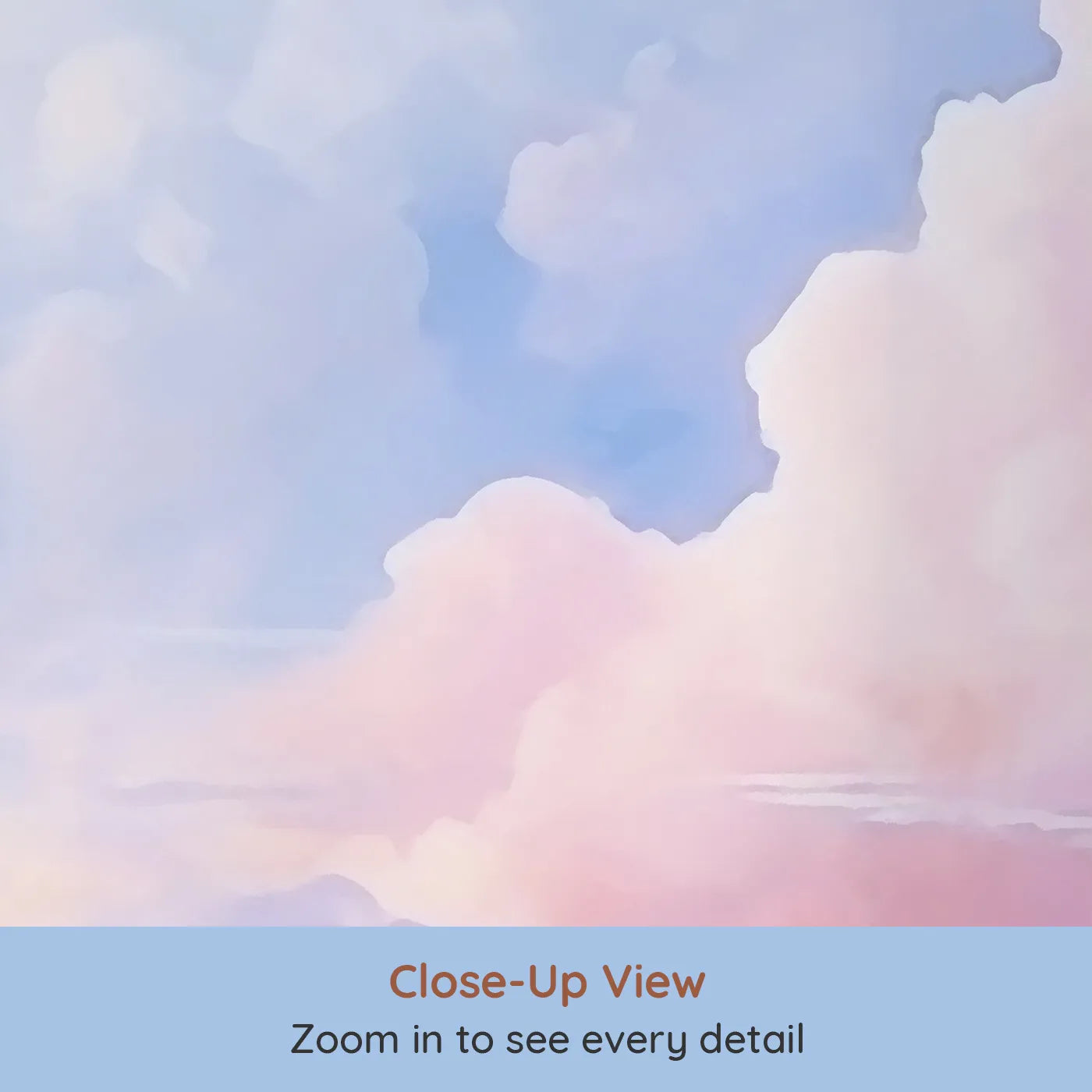 Close-up view of Whimsy Tots' Anime Sky Wall Mural (Turn Their Room into a Dreamy, Painted Skyscape).Gender-Neutral