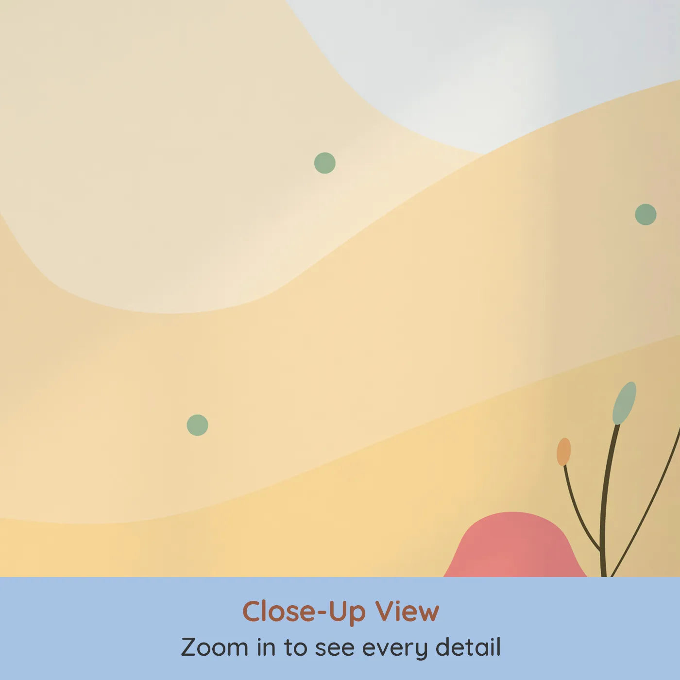 Close-up view of Whimsy Tots' Minimalist Autumn Forest Wall Mural (Turn Their Room into a Calm and Modern Autumn Day).Gender-Neutral