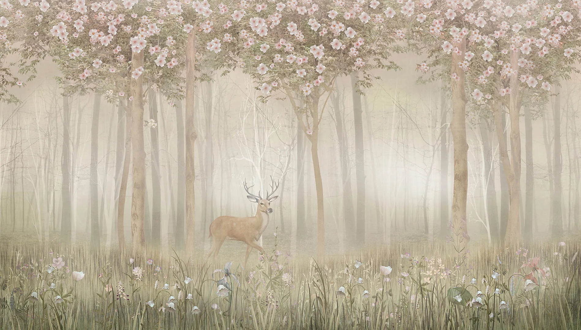 Where a Gentle Stag Walks in a Misty Dream