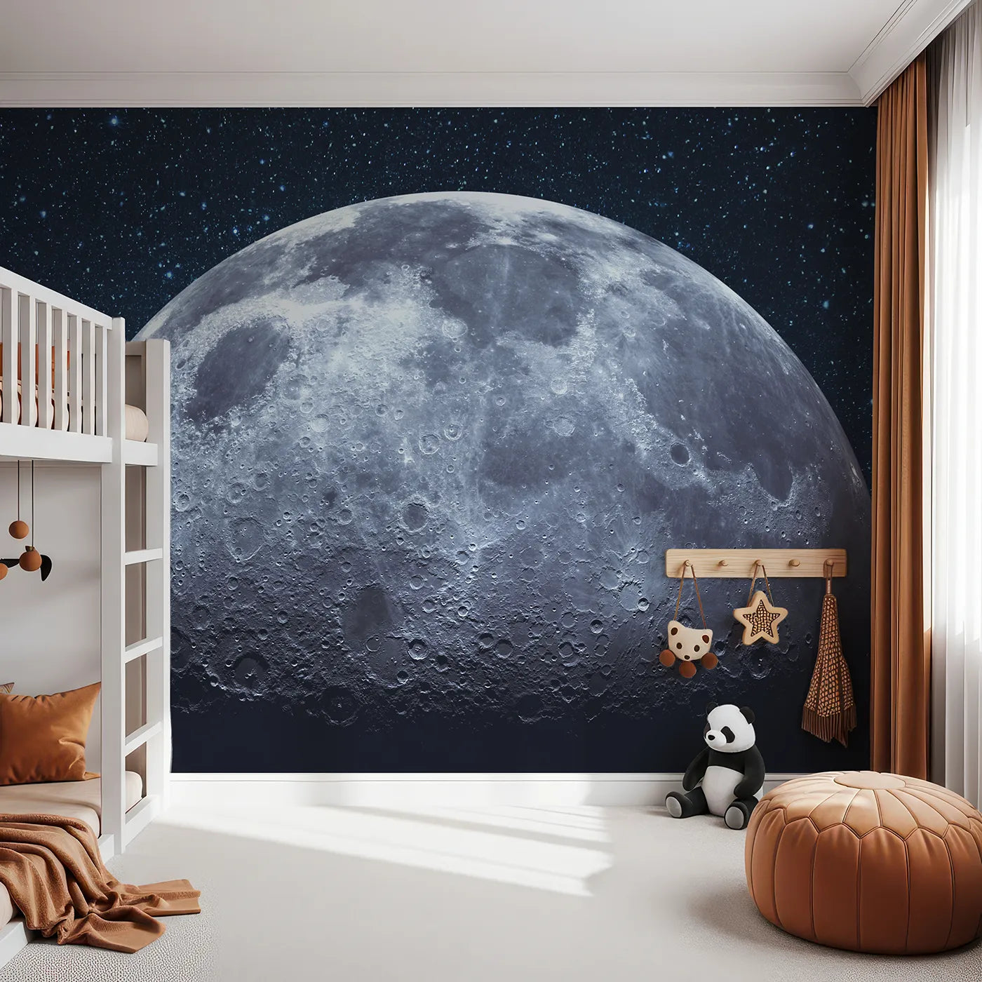 Front view of Whimsy Tots' The Moon Wall Mural