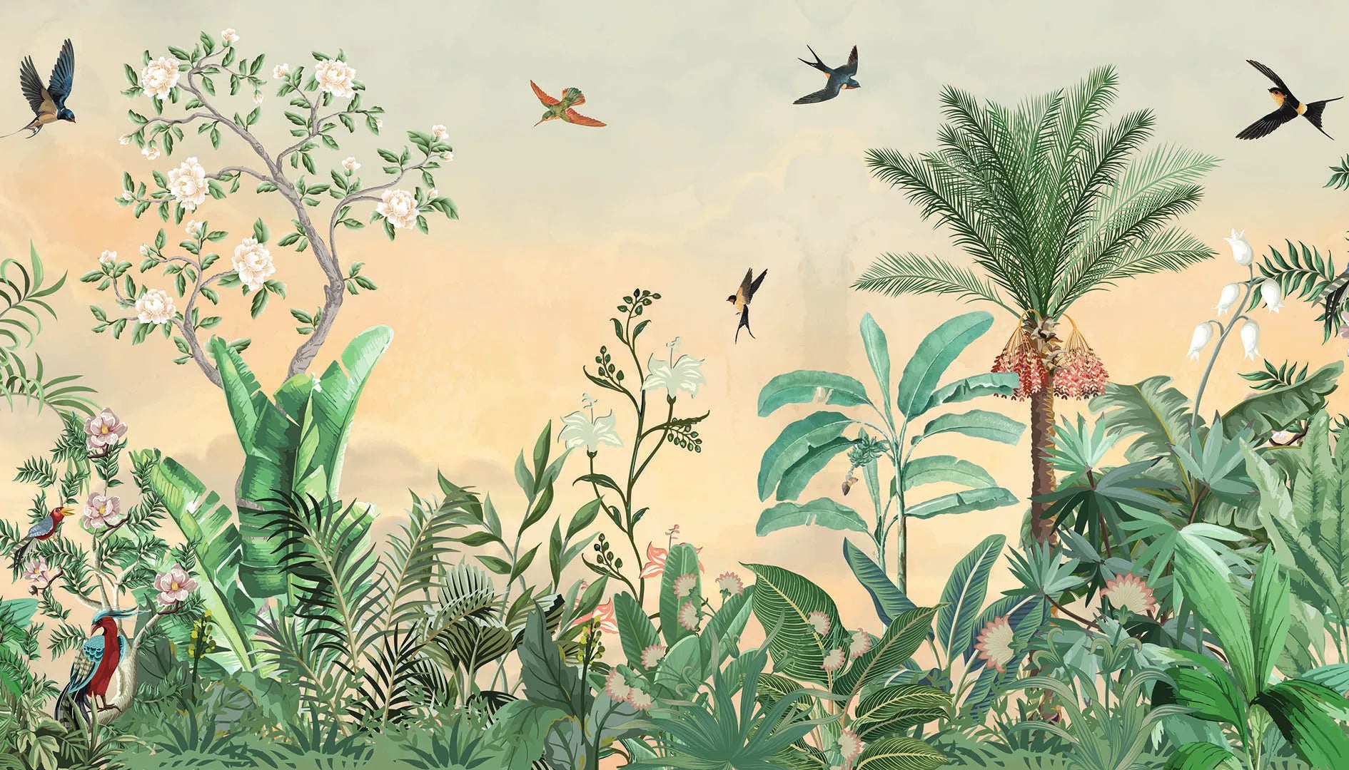 Where a Flock of Birds Flies Home for the Night