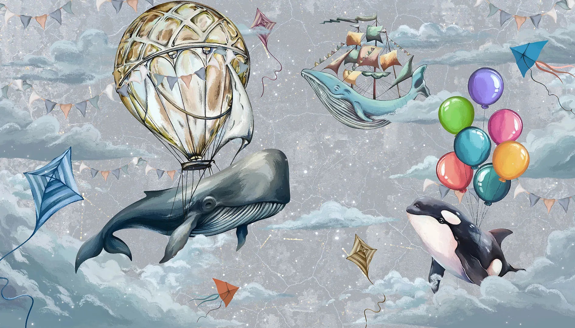 A Magical Sky Festival of Whales, Kites, and Balloons