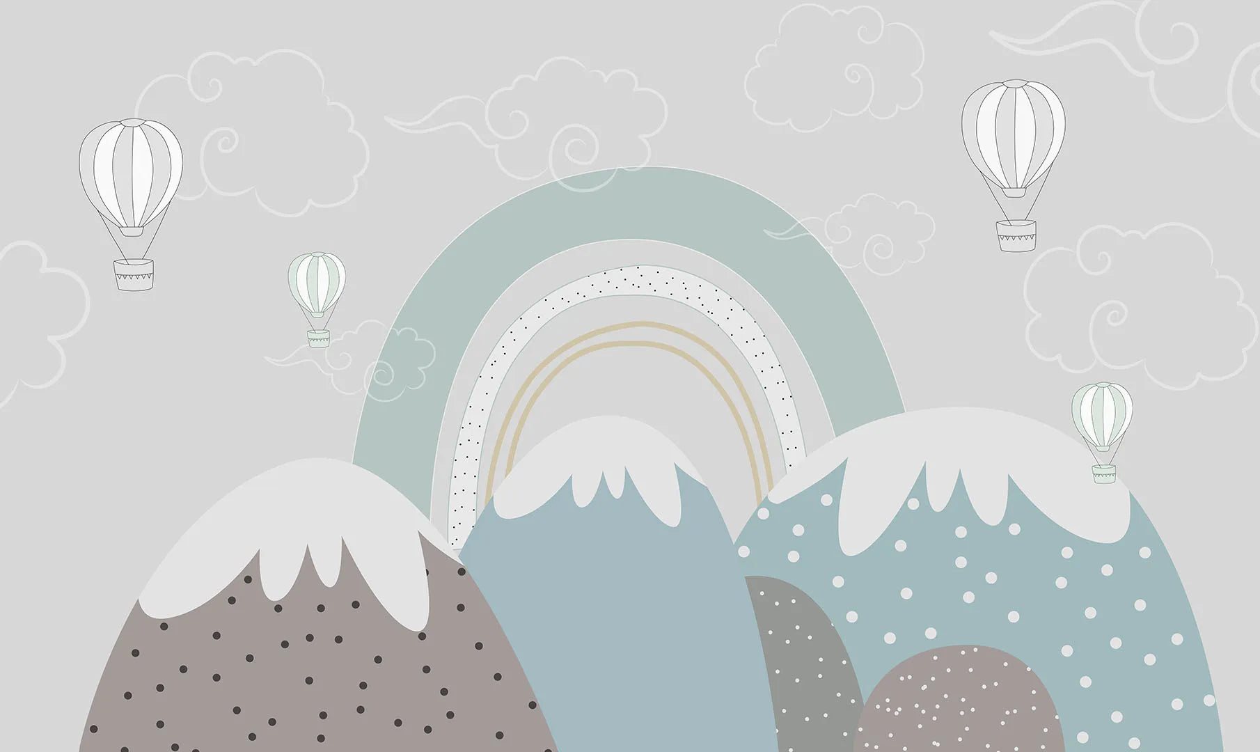 Where a Soft Rainbow Rises Over Snowy Peaks