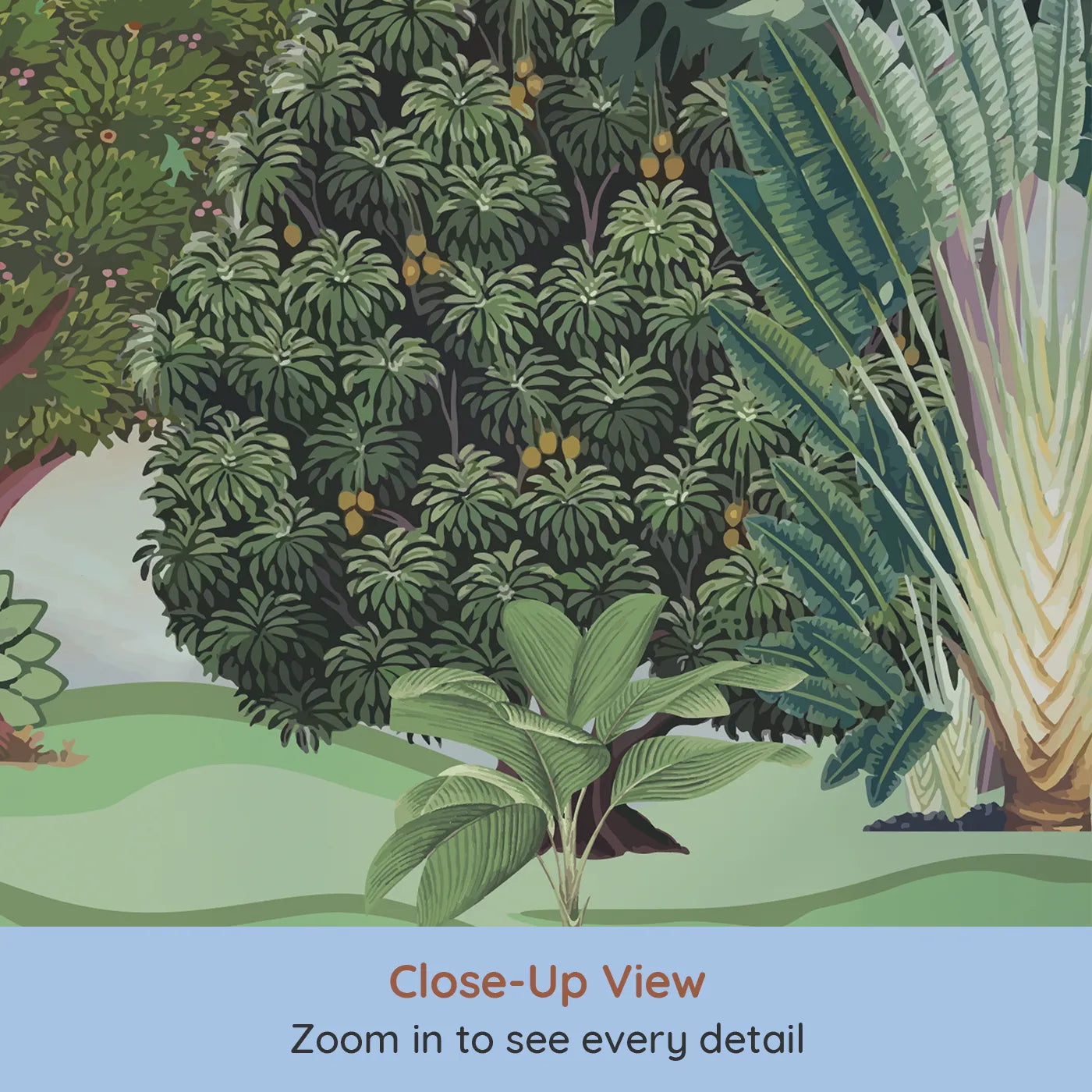 Close-up view of Whimsy Tots' Lotus Pond Wall Mural (Turn Their Room into a Peaceful, Exotic Oasis).Gender-Neutral