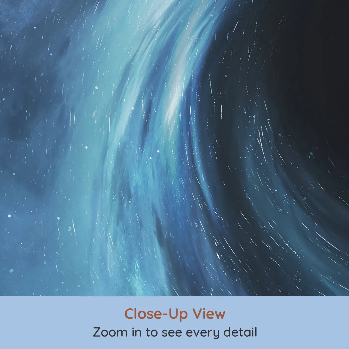 Close-up view of Whimsy Tots' Black Hole Wall Mural (Turn Their Room into a Mind-Bending Cosmic Journey).Gender-Neutral
