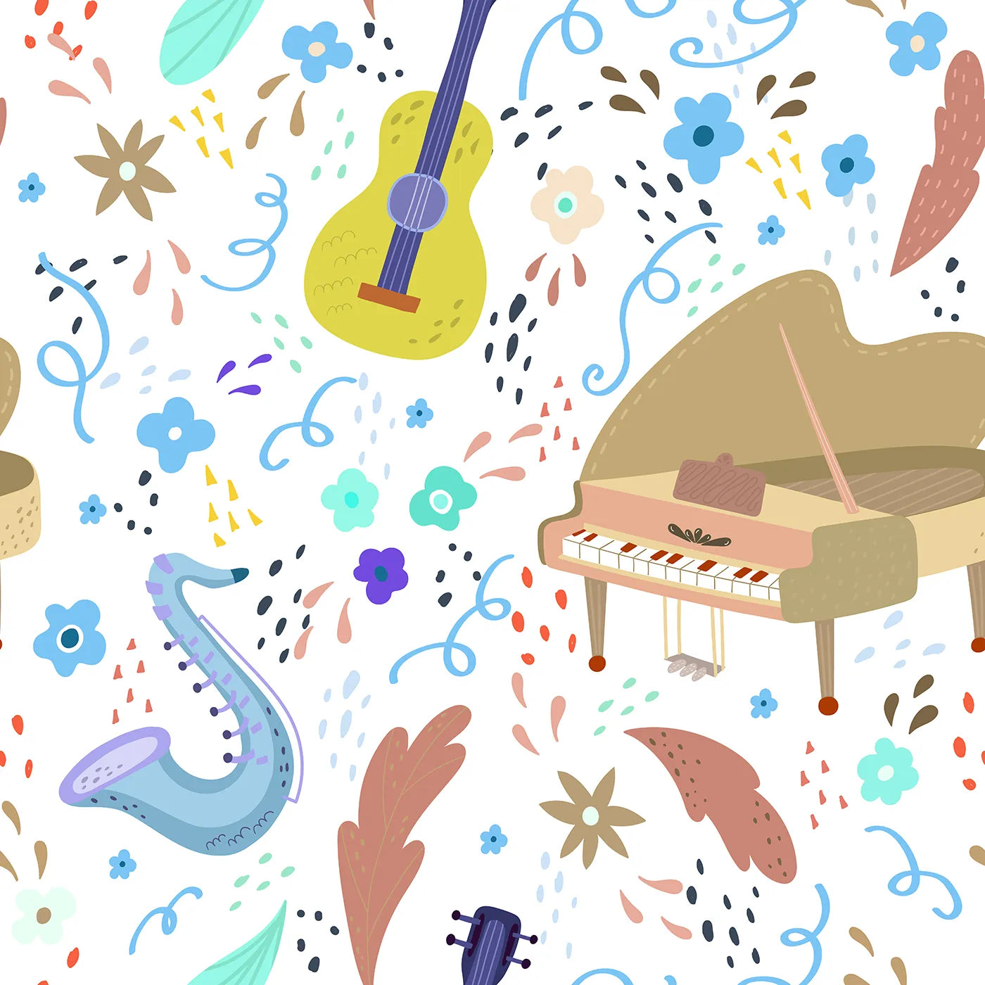 A Soft Melody of Petals and Keys