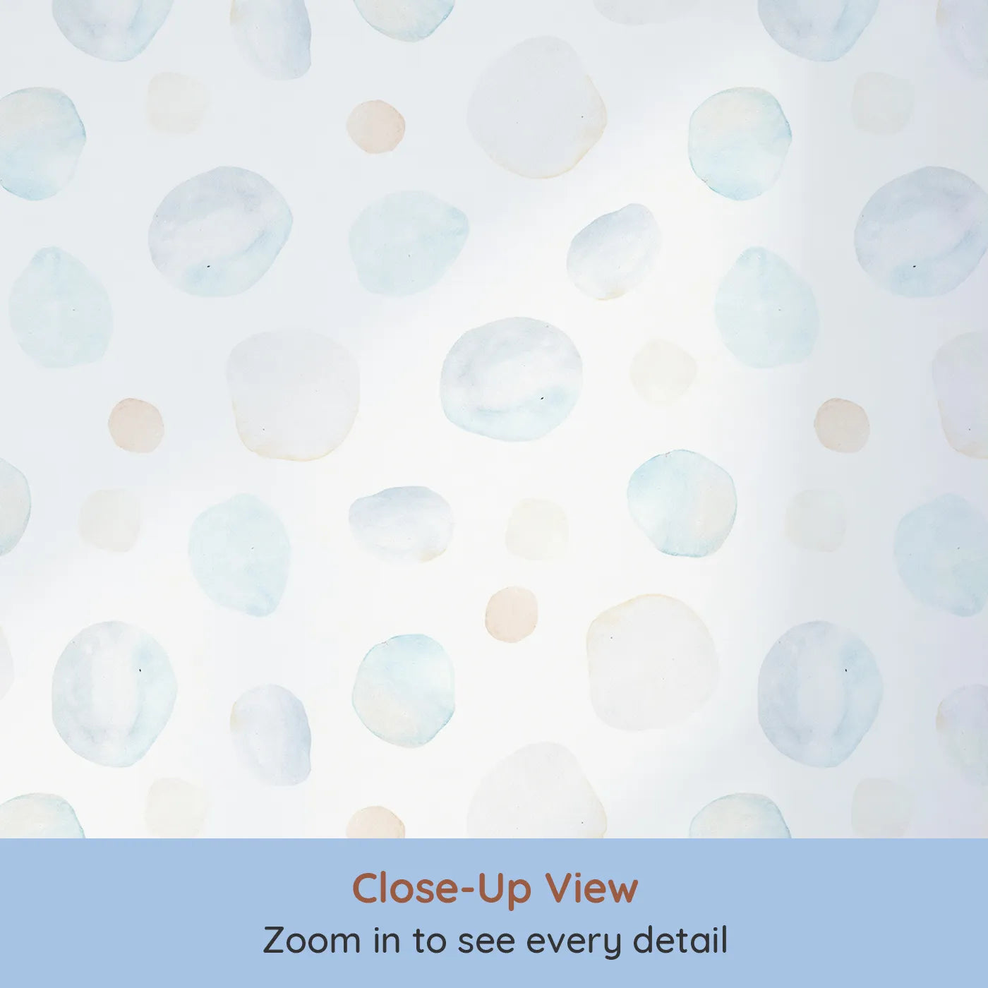 Close-up view of Whimsy Tots' Pastel Watercolor Bubbles Wallpaper (W2138).Where soft, airy bubbles drift in a peaceful space.