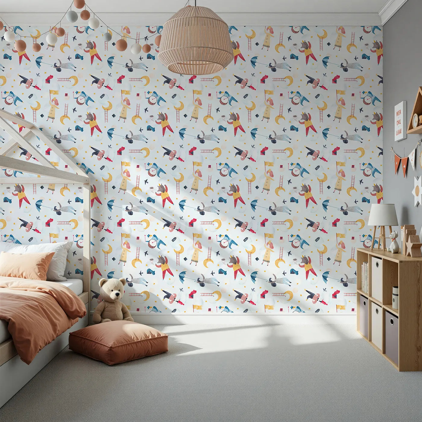 Front view of Whimsy Tots' Dreamy Circus in the Clouds Wallpaper