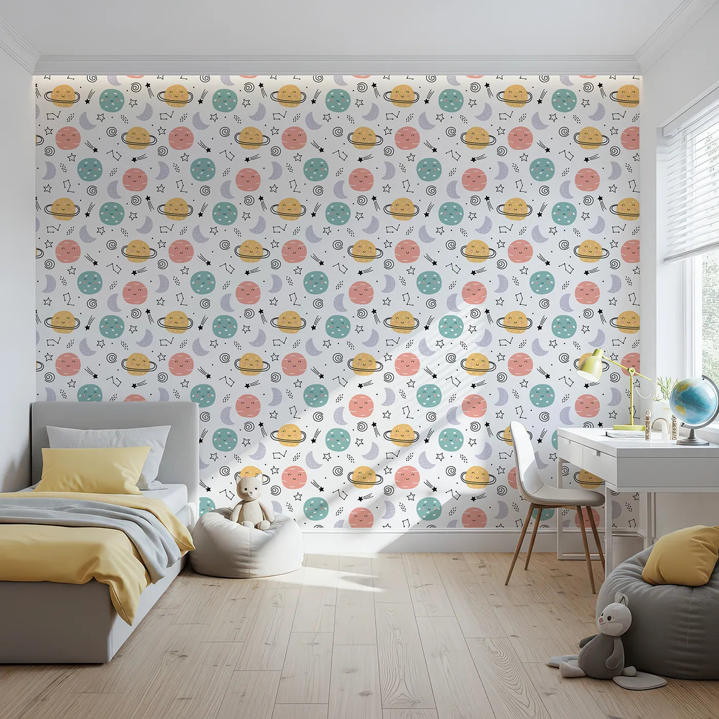 Front view of Whimsy Tots' Happy Planet Pals Wallpaper