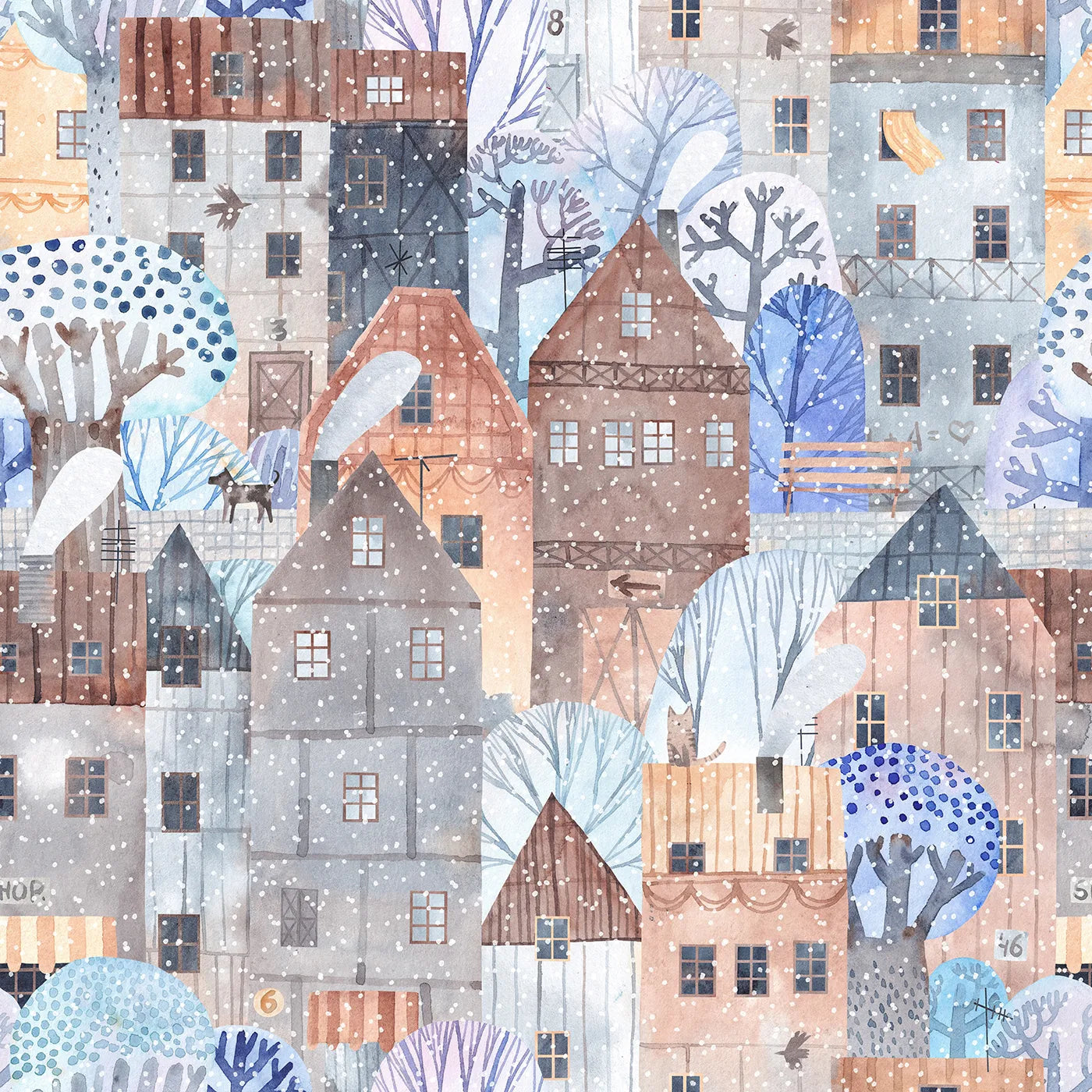 A Quiet, Snowy Day in a Dreamy Neighborhood