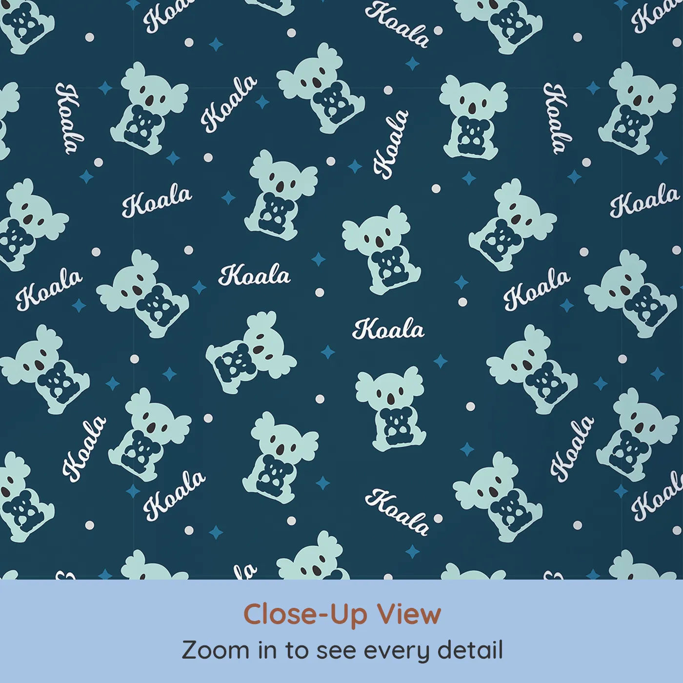 Close-up view of Whimsy Tots' Koala Cuddle Club Wallpaper (W2248).Where a club of cute koalas is always ready for a hug.
