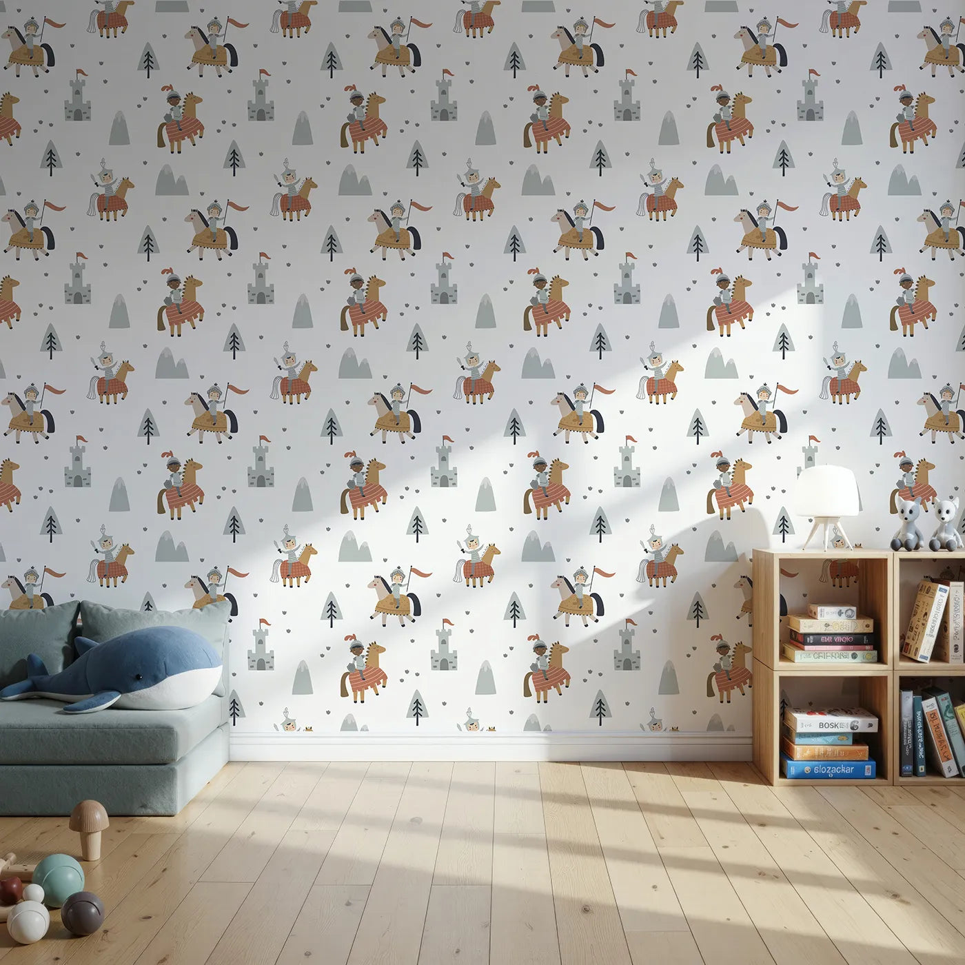 Front view of Whimsy Tots' Brave Knights of the Kingdom Wallpaper