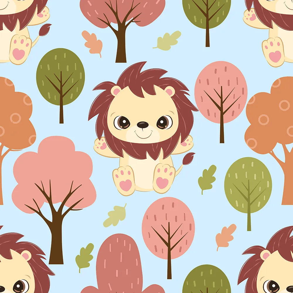 Where Curious Lions Explore the Woods