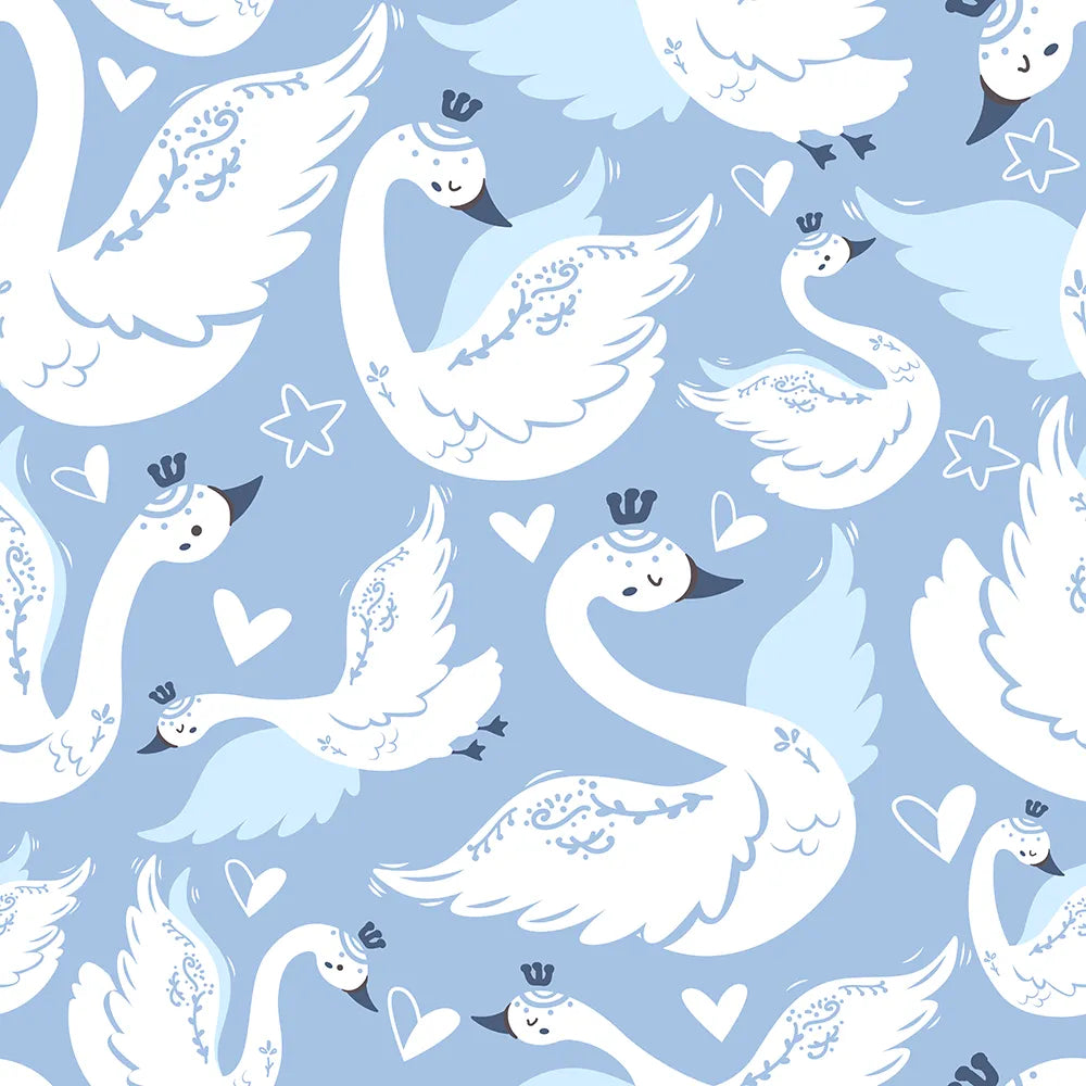 Where Royal Swans Play Under a Blue Sky