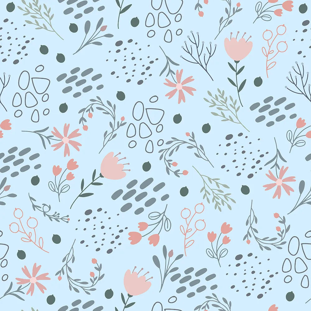 Where Sky Blue Calm Meets Hand-Drawn Whimsy