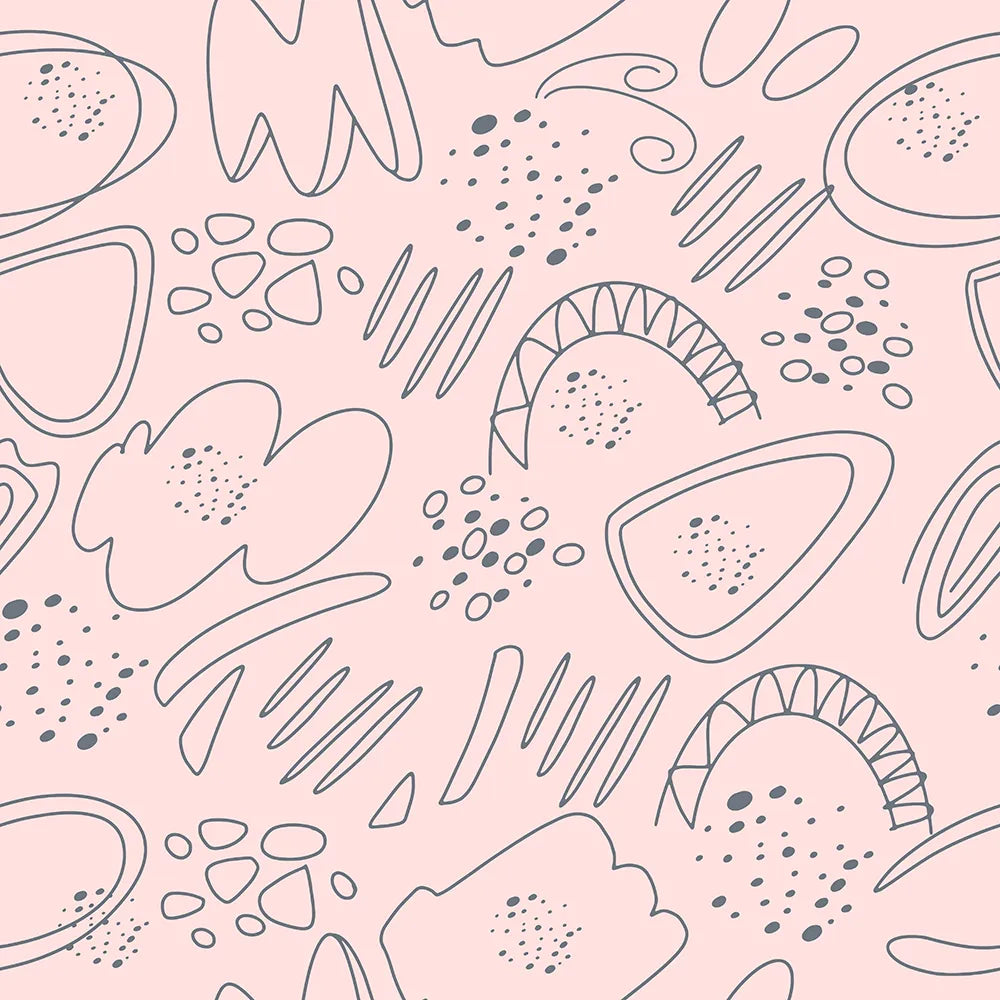 Where Hand-Drawn Shapes Bloom in Pastel Whimsy