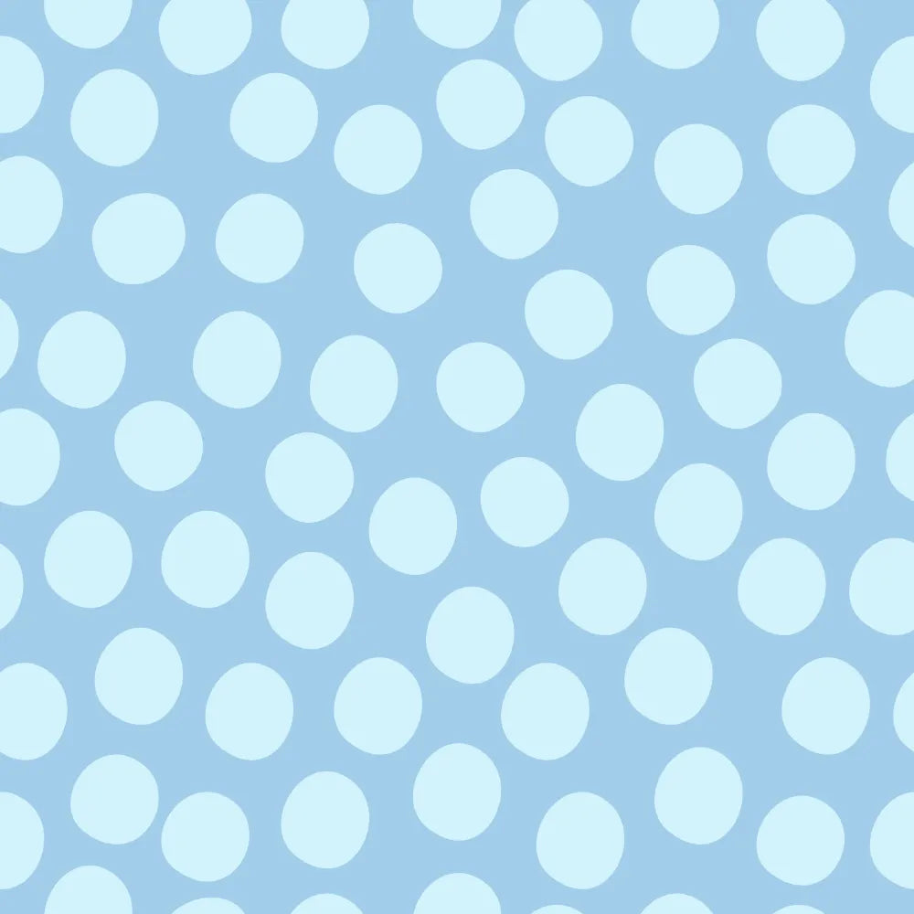 Where Polka Pebbles Drift Through Misty Blues