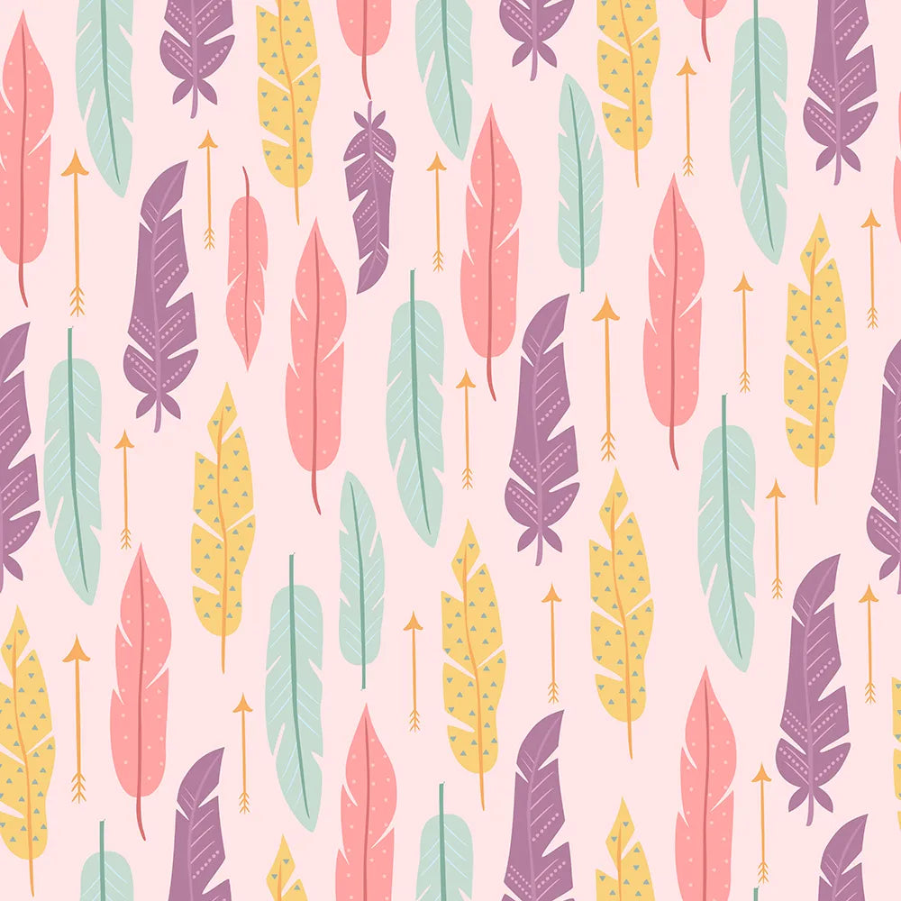 Where Boho Feathers Dance Through Rosy Skies
