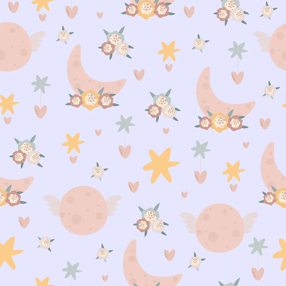 Where Lavender Skies Hold Moons with Wings and Gentle Wishes