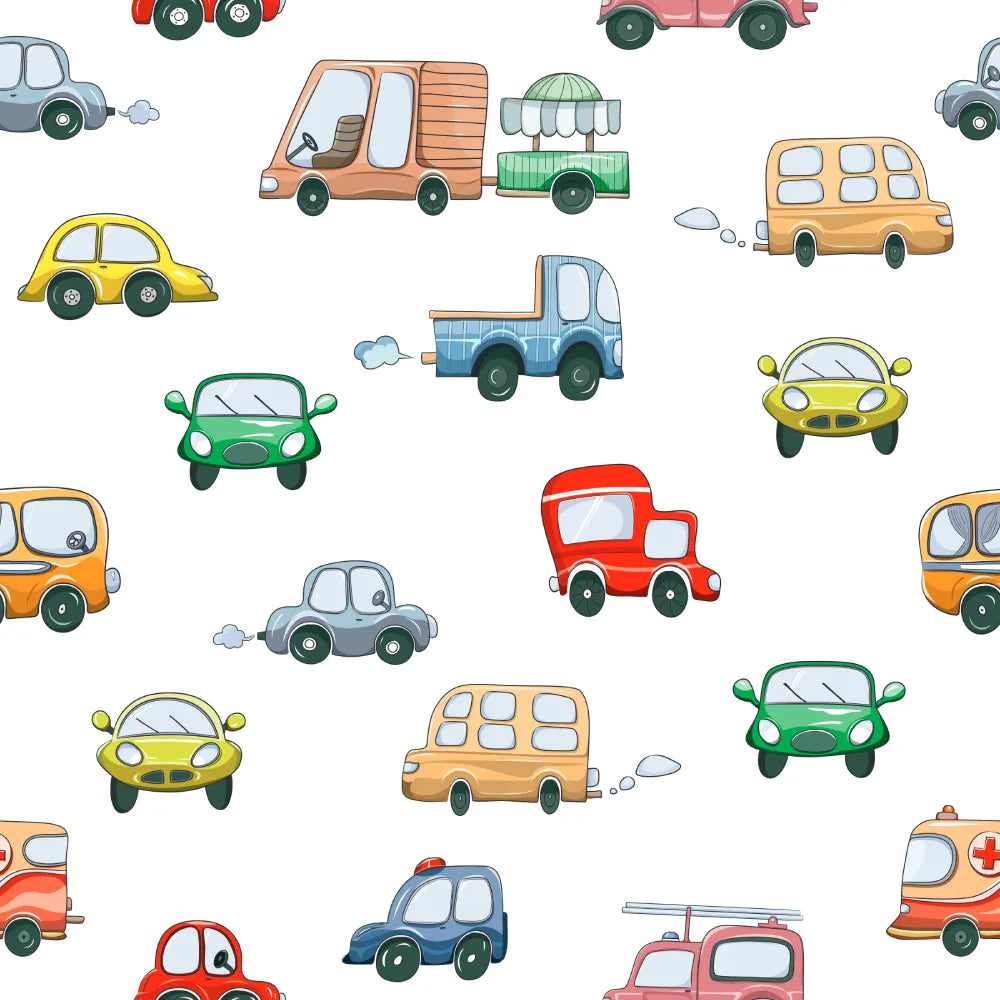 On the Road with a Parade of Cars